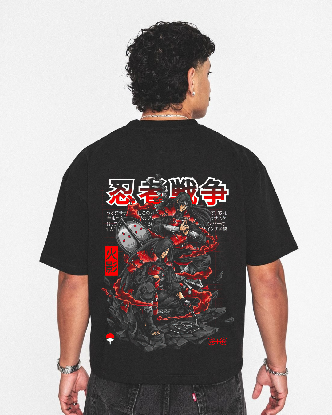Anime-Inspired Ninja Graphic( Regular Fit T-Shirt)