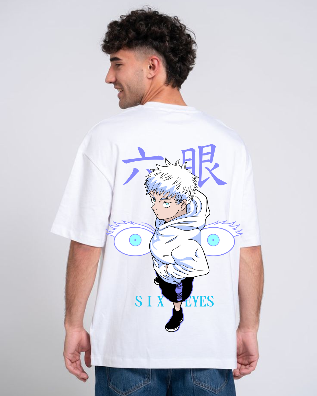 Six Eyes Anime Graphic -Oversized T-Shirt