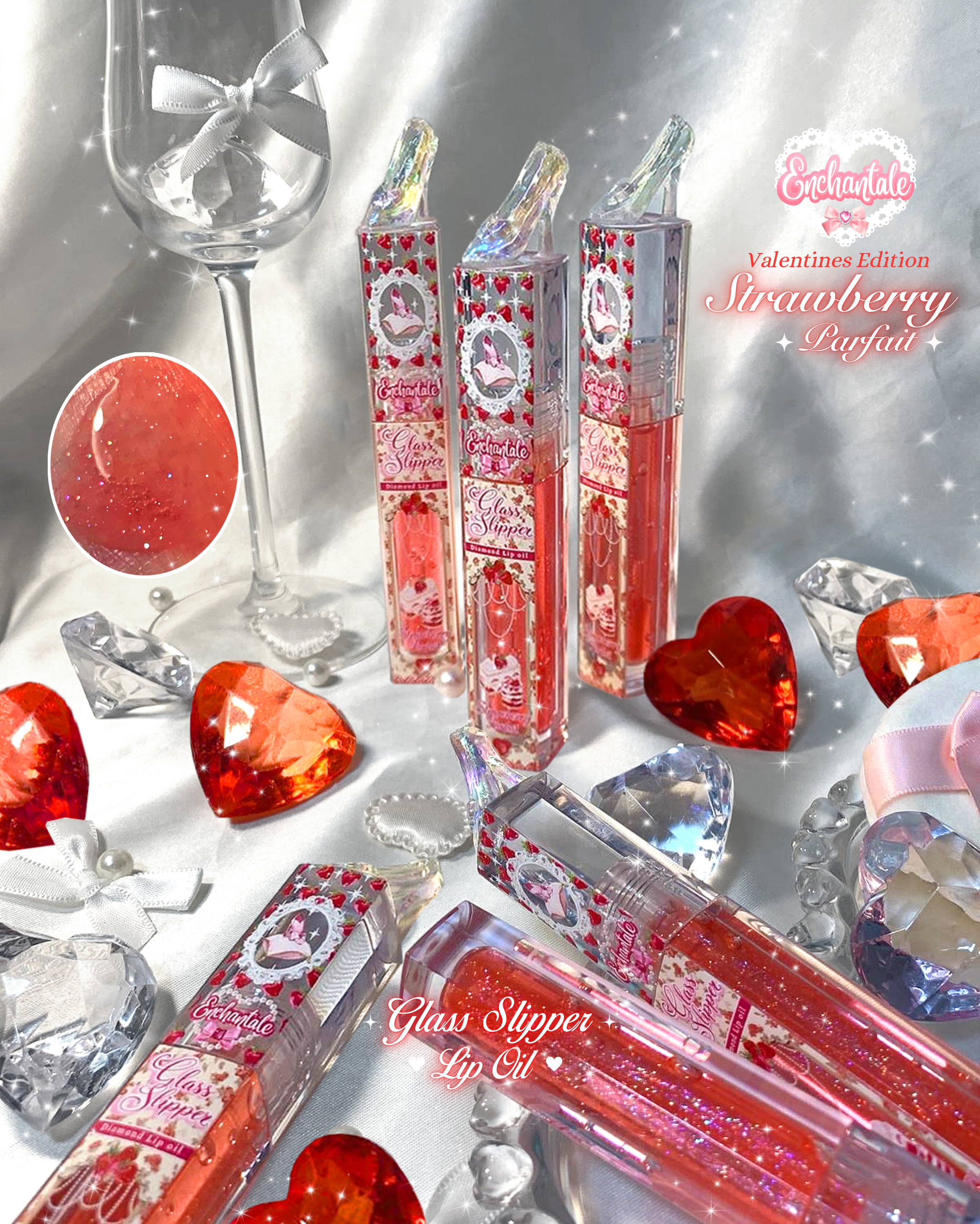  🍓Strawberry Parfait🍰 ✨ Glass Slipper Lip Oil