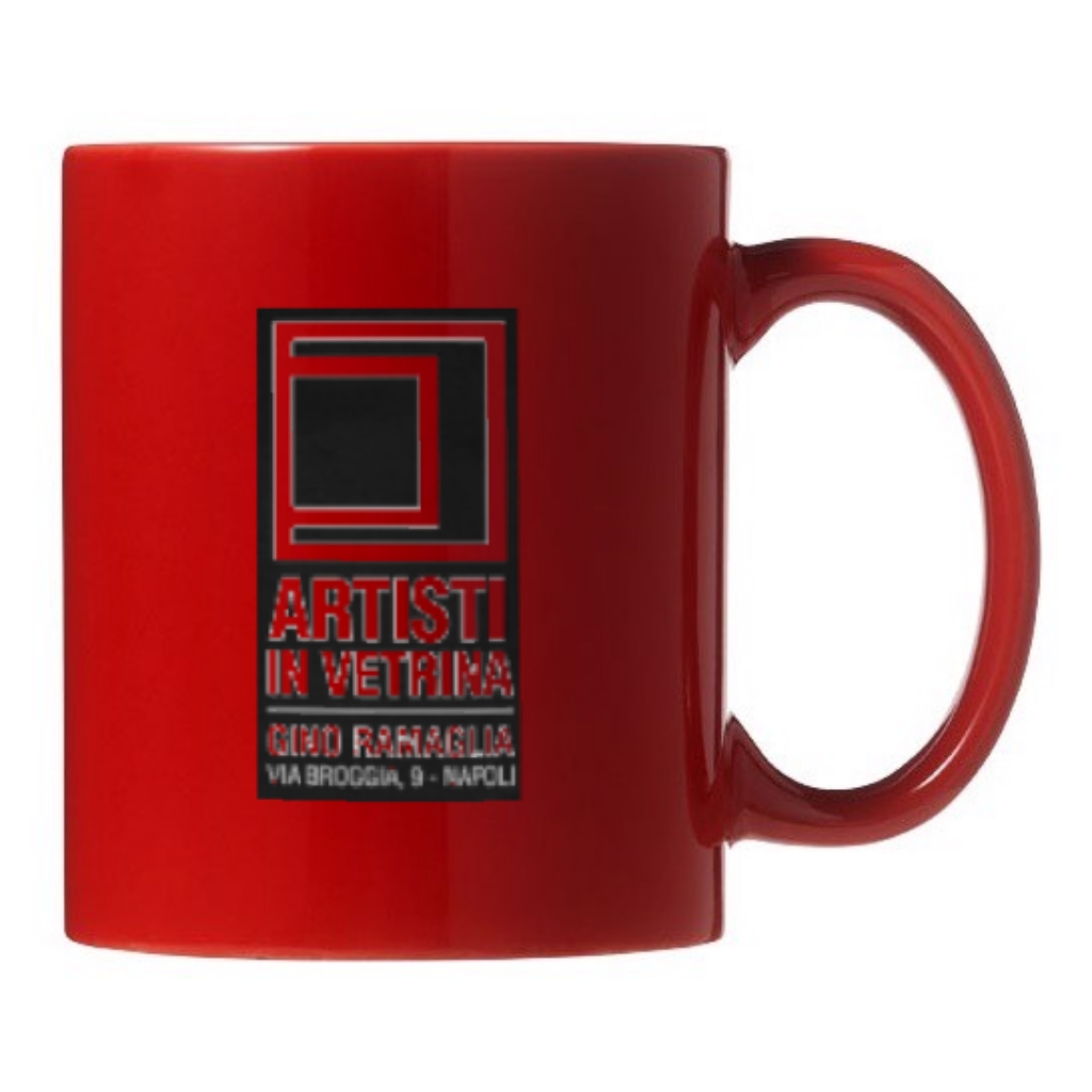 Tazza rossa con logo Artisti In Vetrina