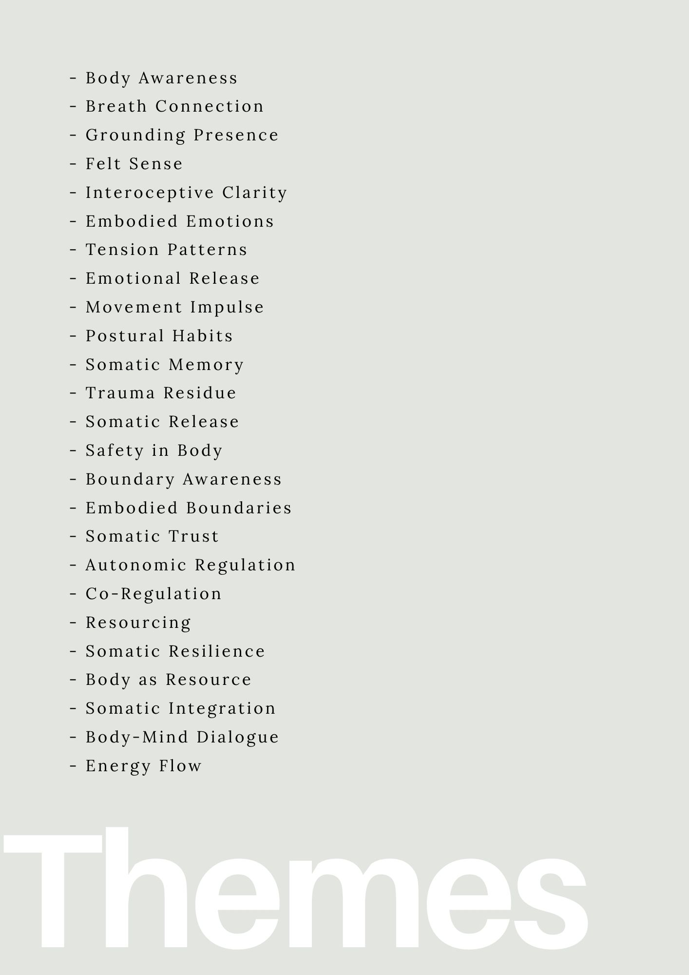 Mind Body Somatics Workbook