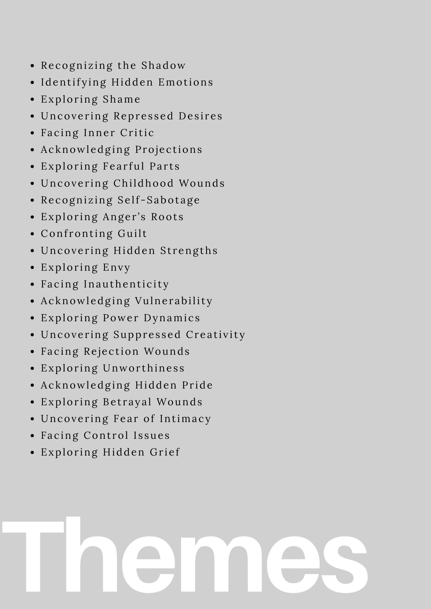 Shadow Work: 50 Themes, 100 Exercises