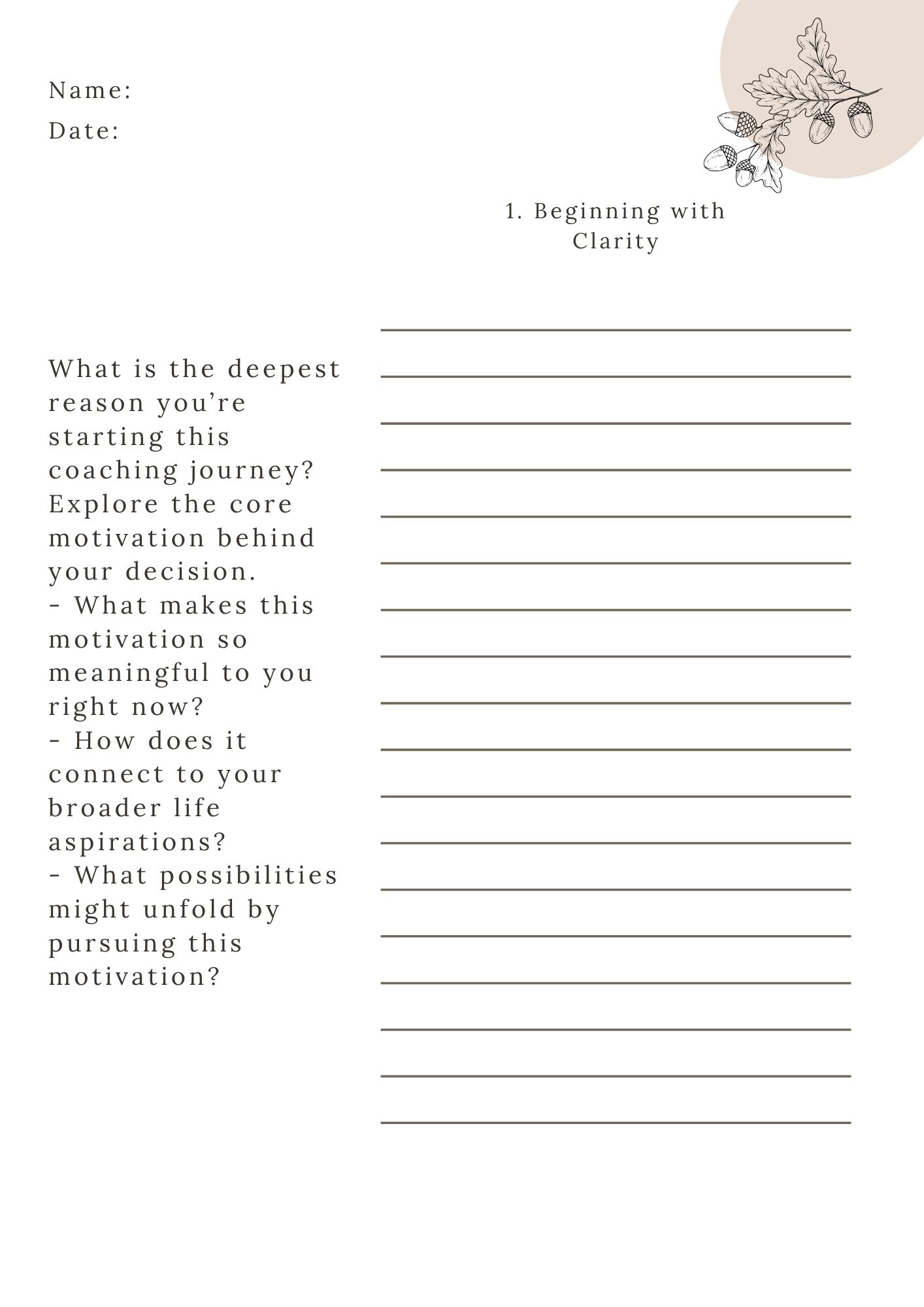 Life Coaching Workbook