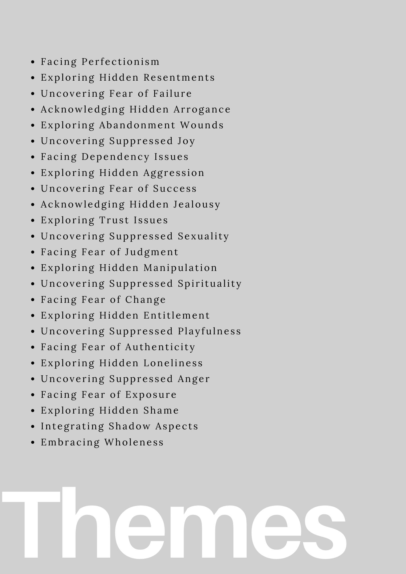 Shadow Work: 50 Themes, 100 Exercises