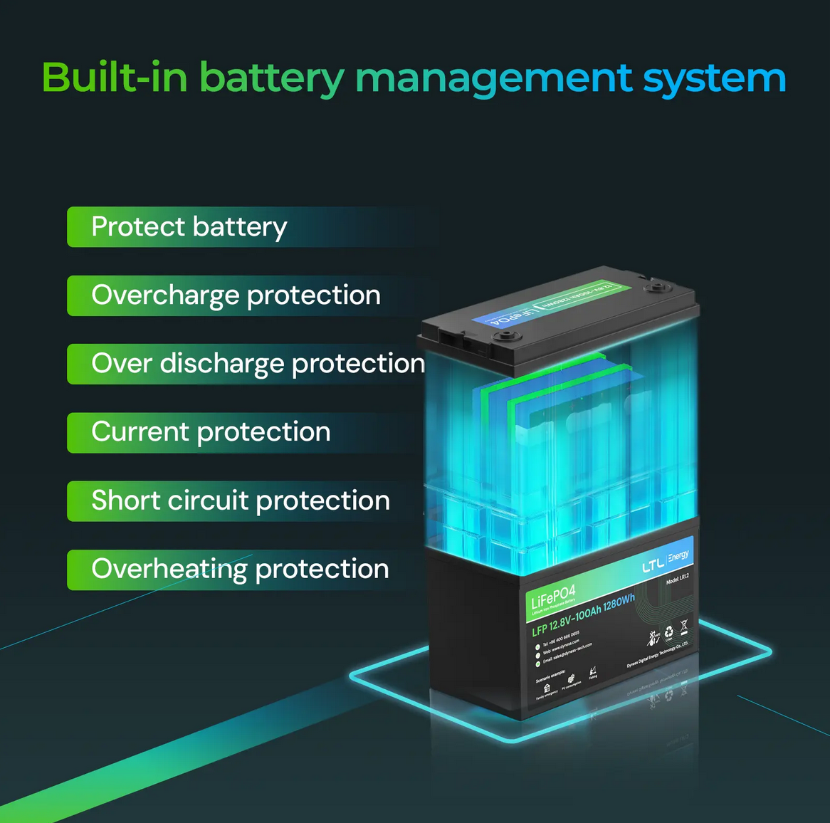 LTL 12 Volt 100Ah Lithium Ferro Phosphate (LFP) Battery Pack with Metal Case for Home & Office Inverters | UPS | SOLAR | EV