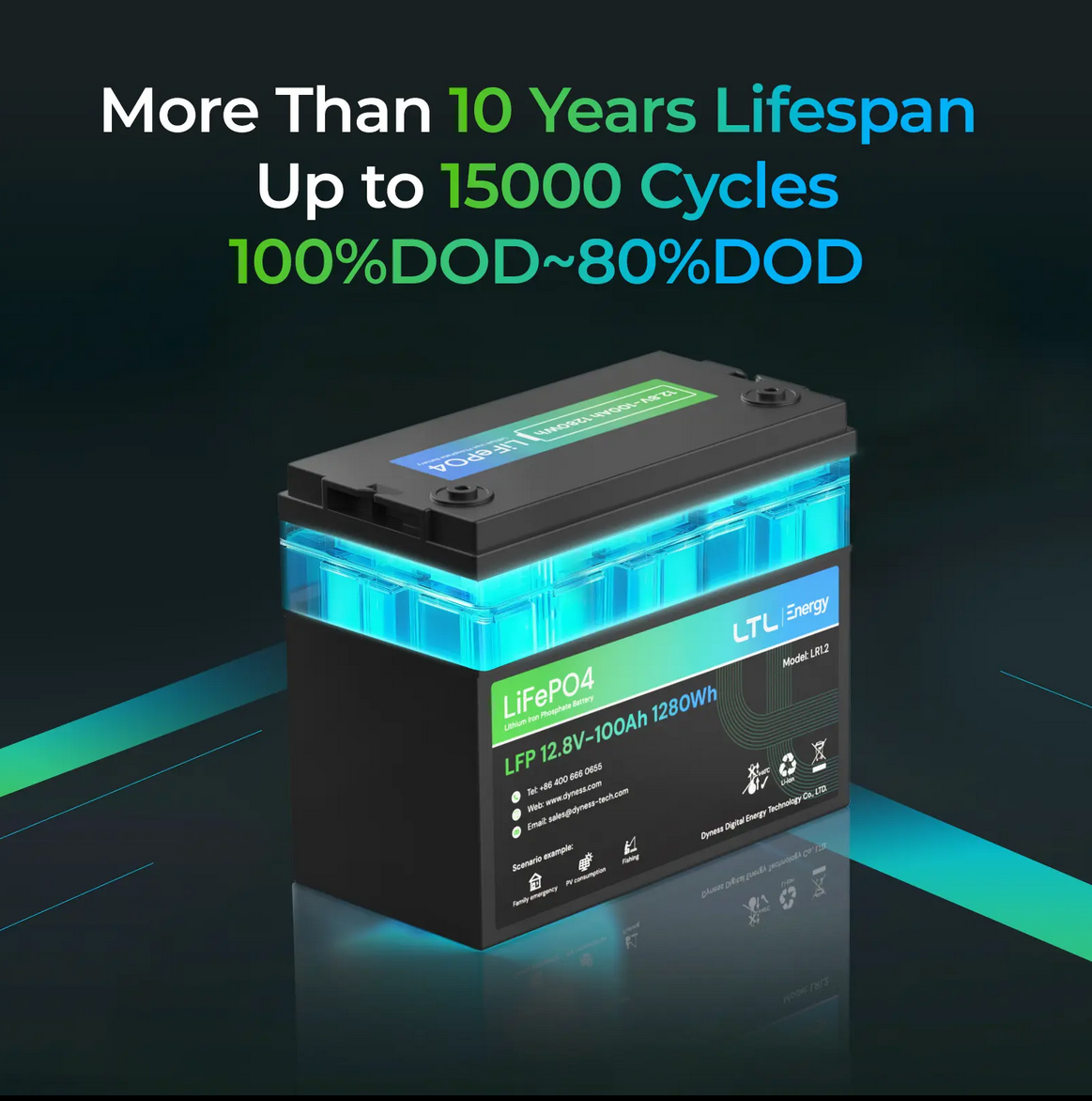 LTL 12 Volt 100Ah Lithium Ferro Phosphate (LFP) Battery Pack with Metal Case for Home & Office Inverters | UPS | SOLAR | EV