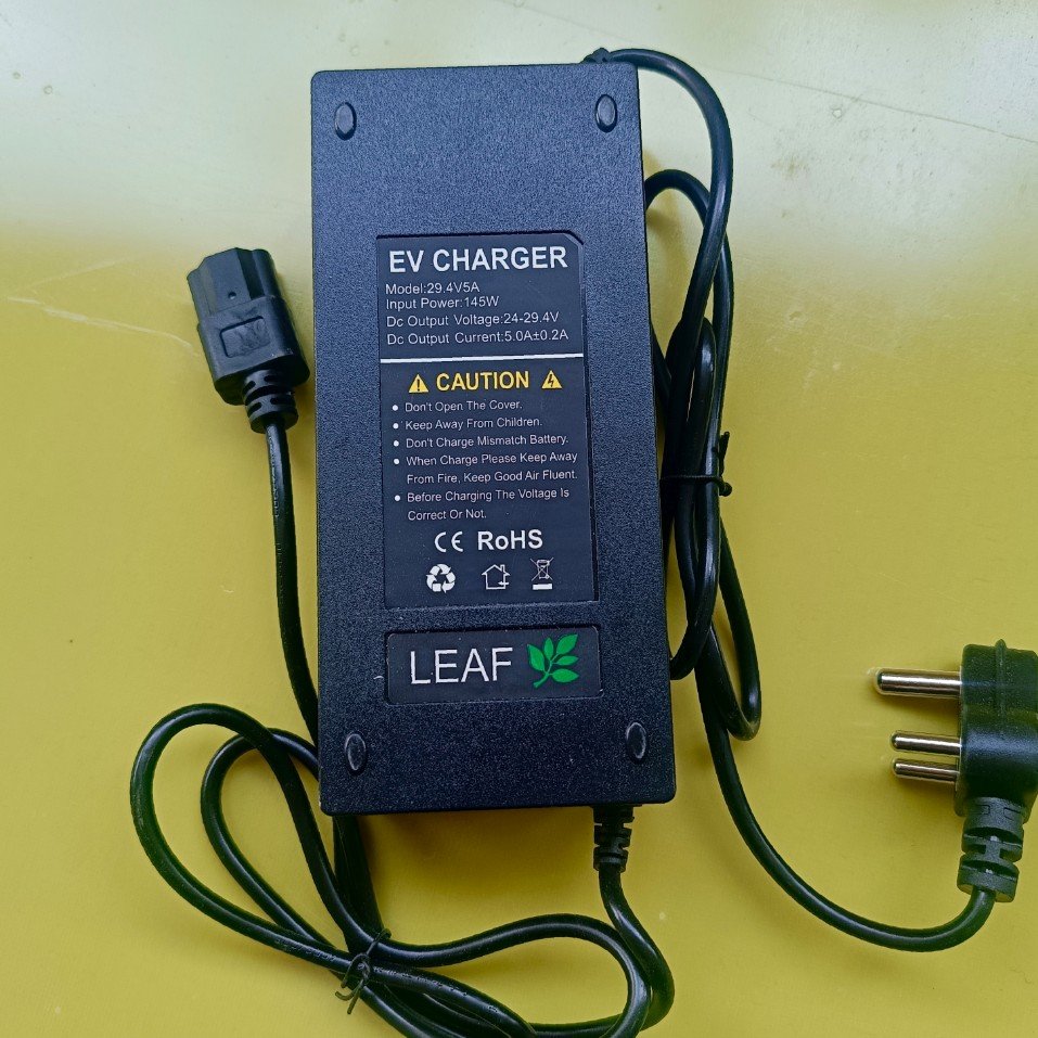 24 Volt 5A EV Lithium Ion and LFP 7S/8S Battery Charger for Electric Cycles, E-Scooters, E-Bikes, Solar (29.4V) | Imported