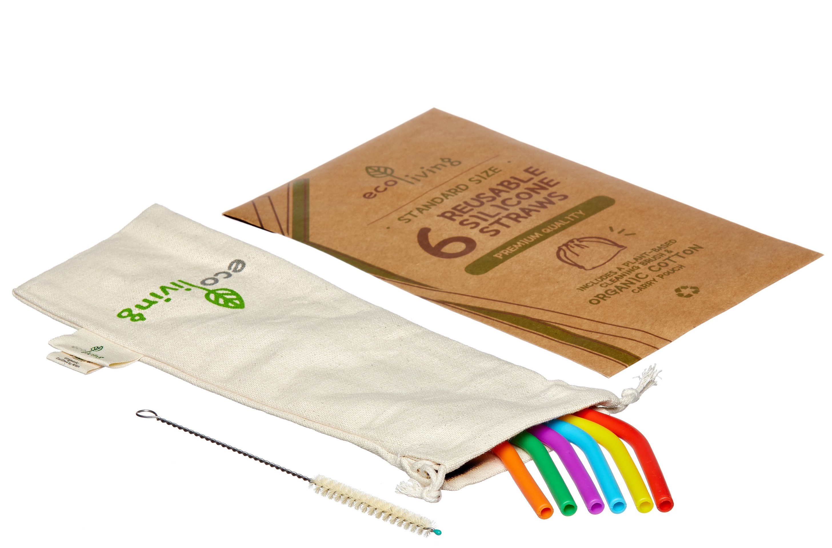 Silikoniniai šiaudeliai (6 vnt.)