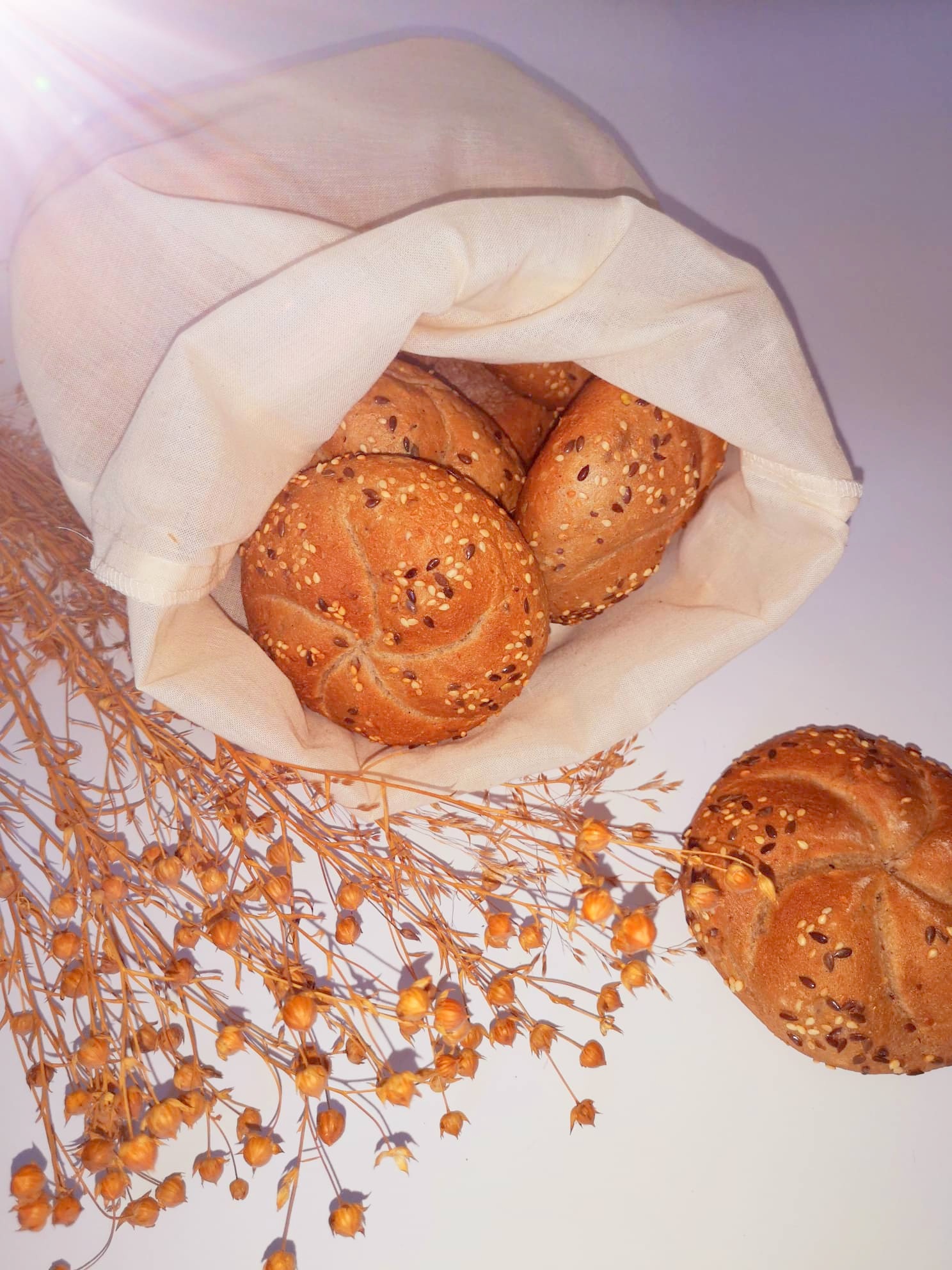 Re-Sack medvilninis maišelis duonai ir bandelėms