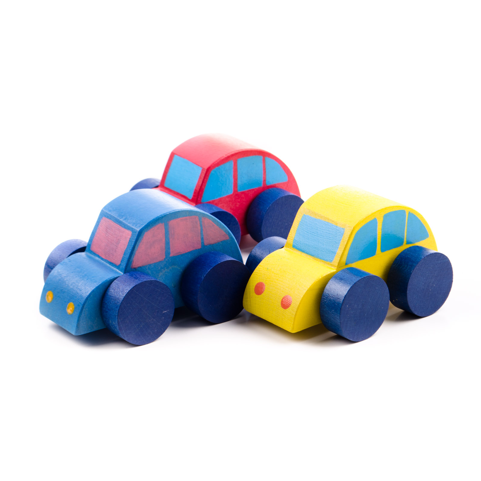 Medinis geltonas automobiliukas