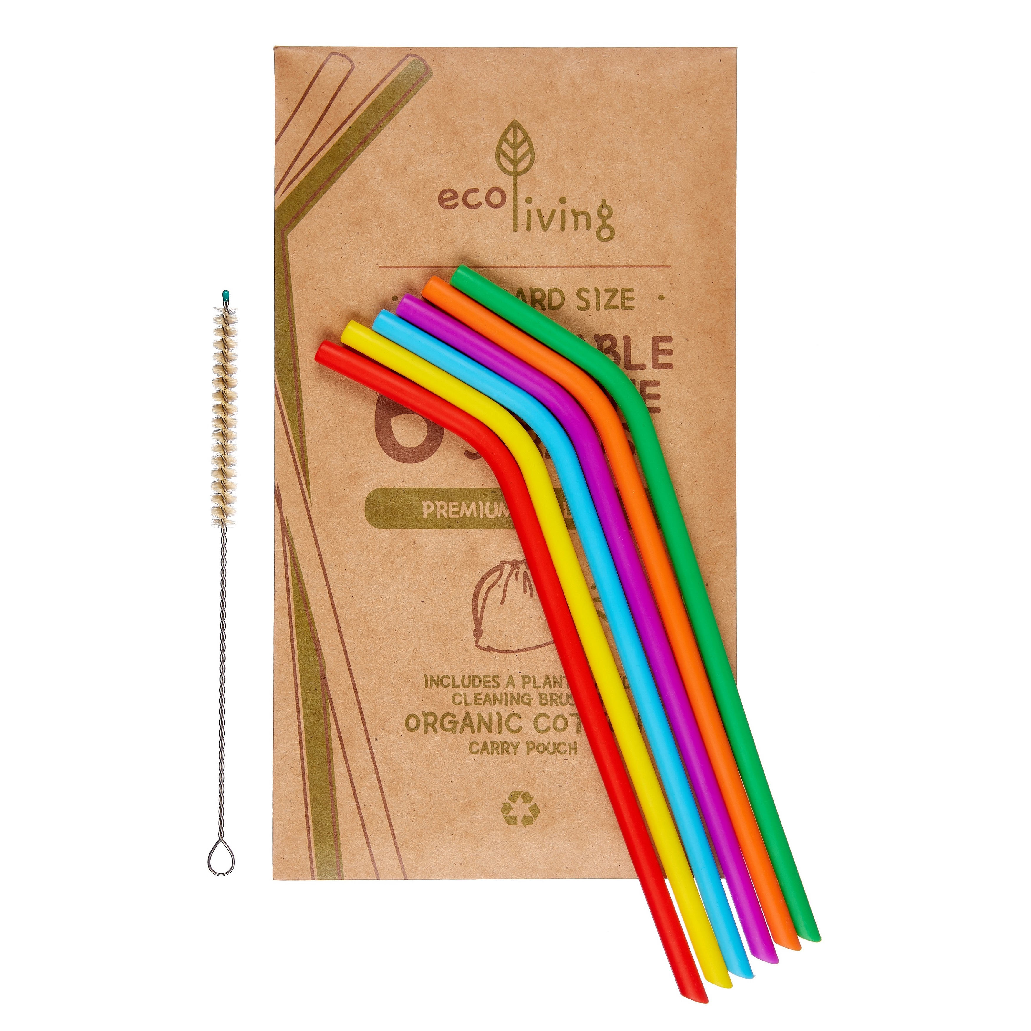 Silikoniniai šiaudeliai (6 vnt.)