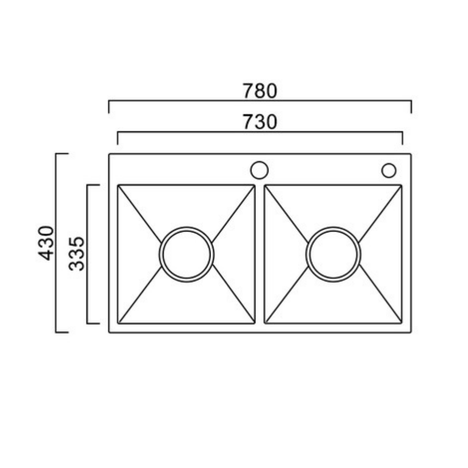 Bacha de cocina doble Doppia XL