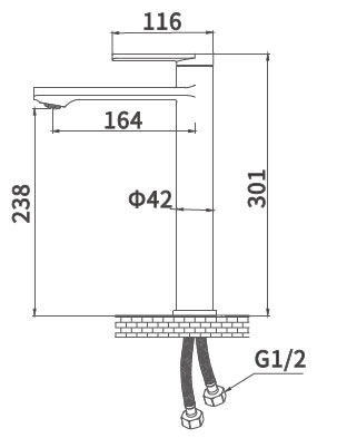 Grifo alto Aura - chrome