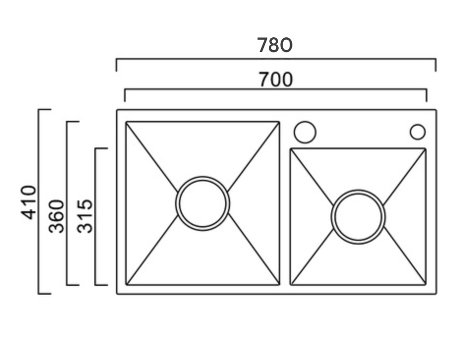 Bacha de cocina doble Doppia