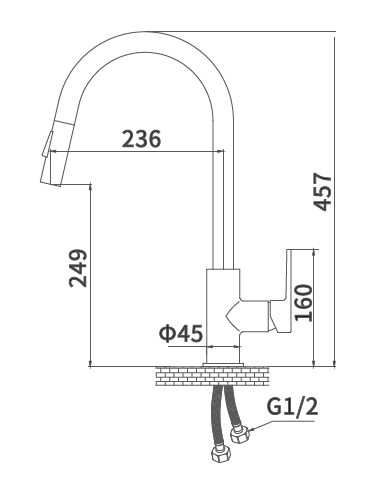 Grifo de cocina Forte - gun metal