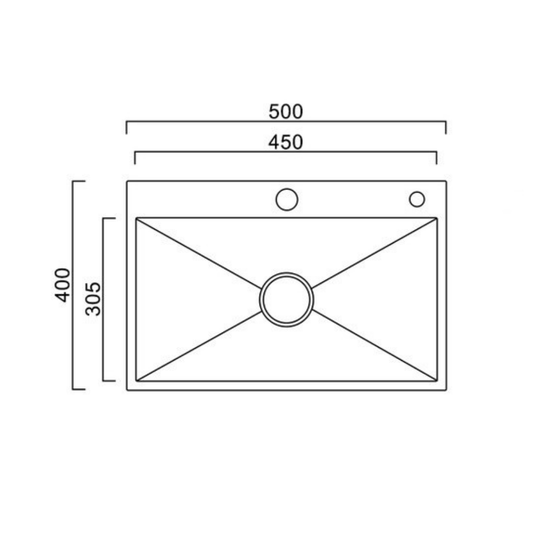 Bacha de cocina simple Fondo