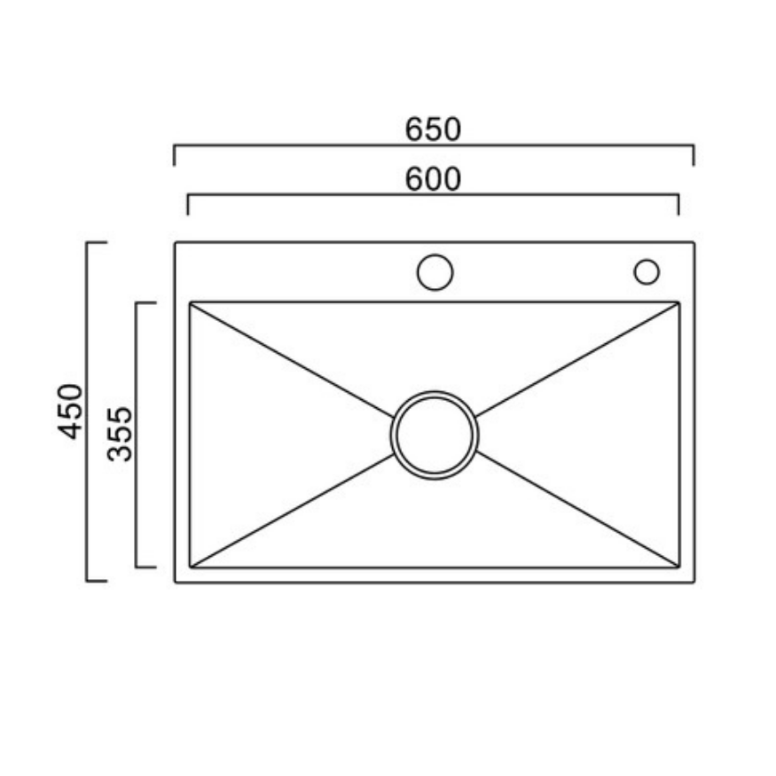 Bacha de cocina simple Fondo XL