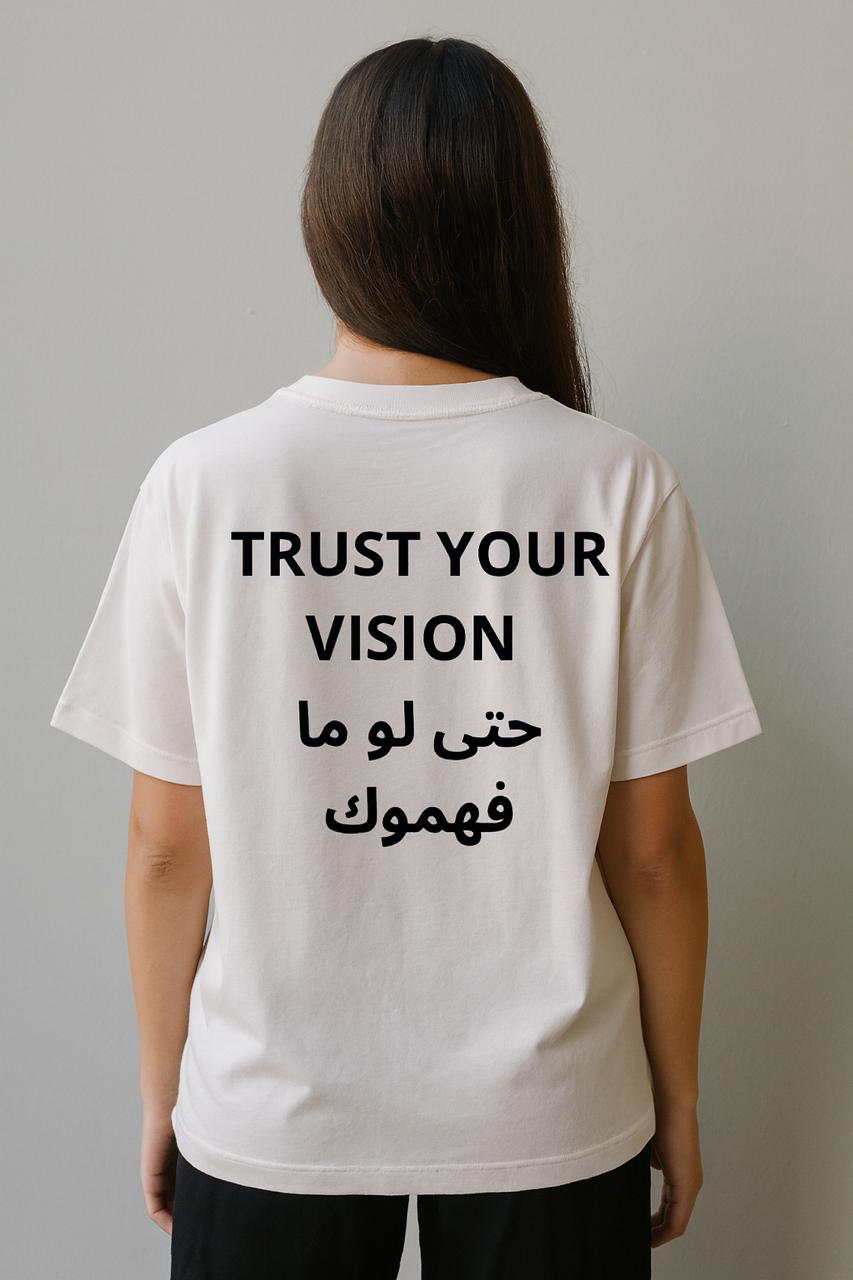T-shirt noir imprimé 'Trust Your Vision'