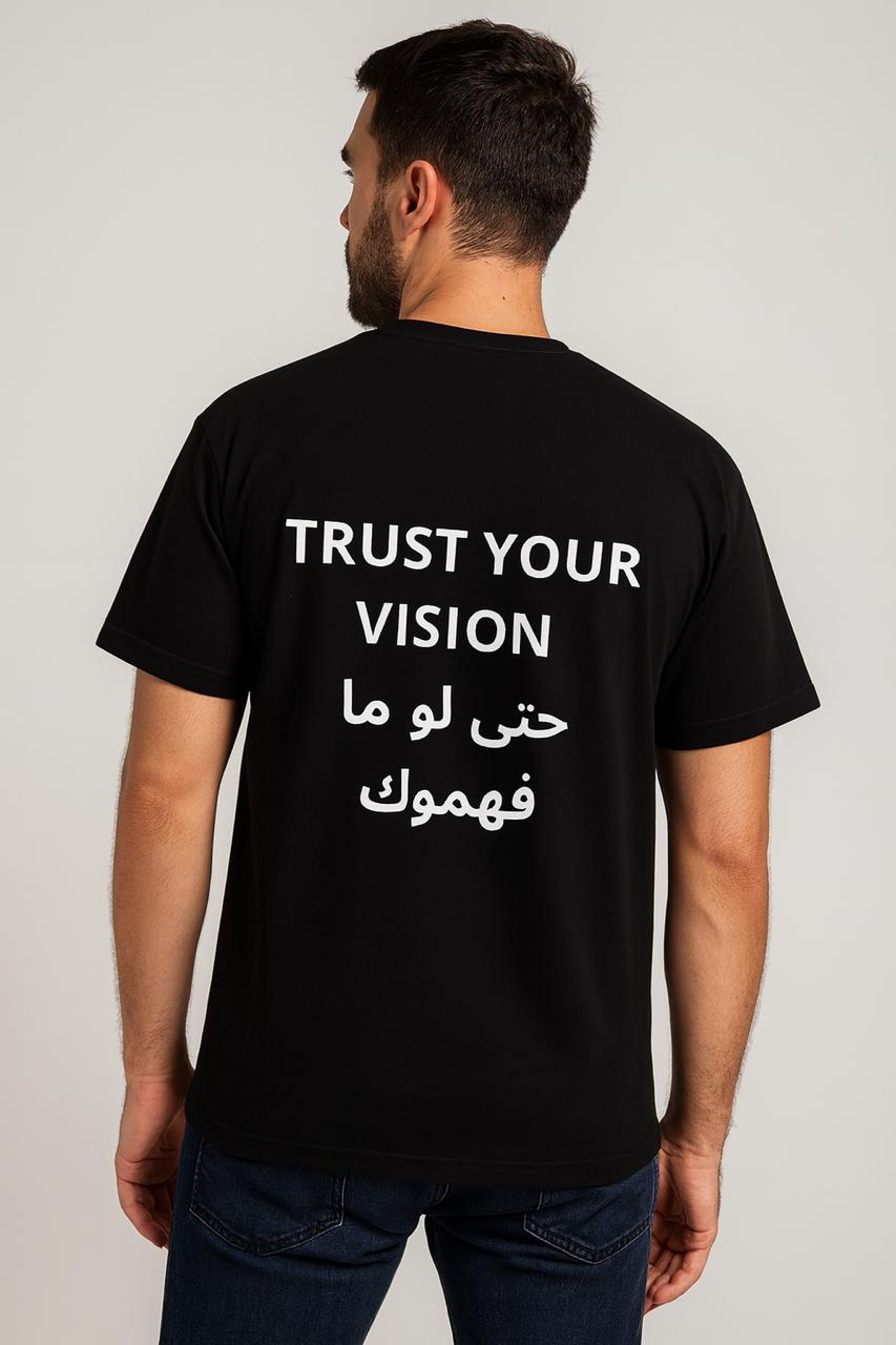 T-shirt noir imprimé 'Trust Your Vision'