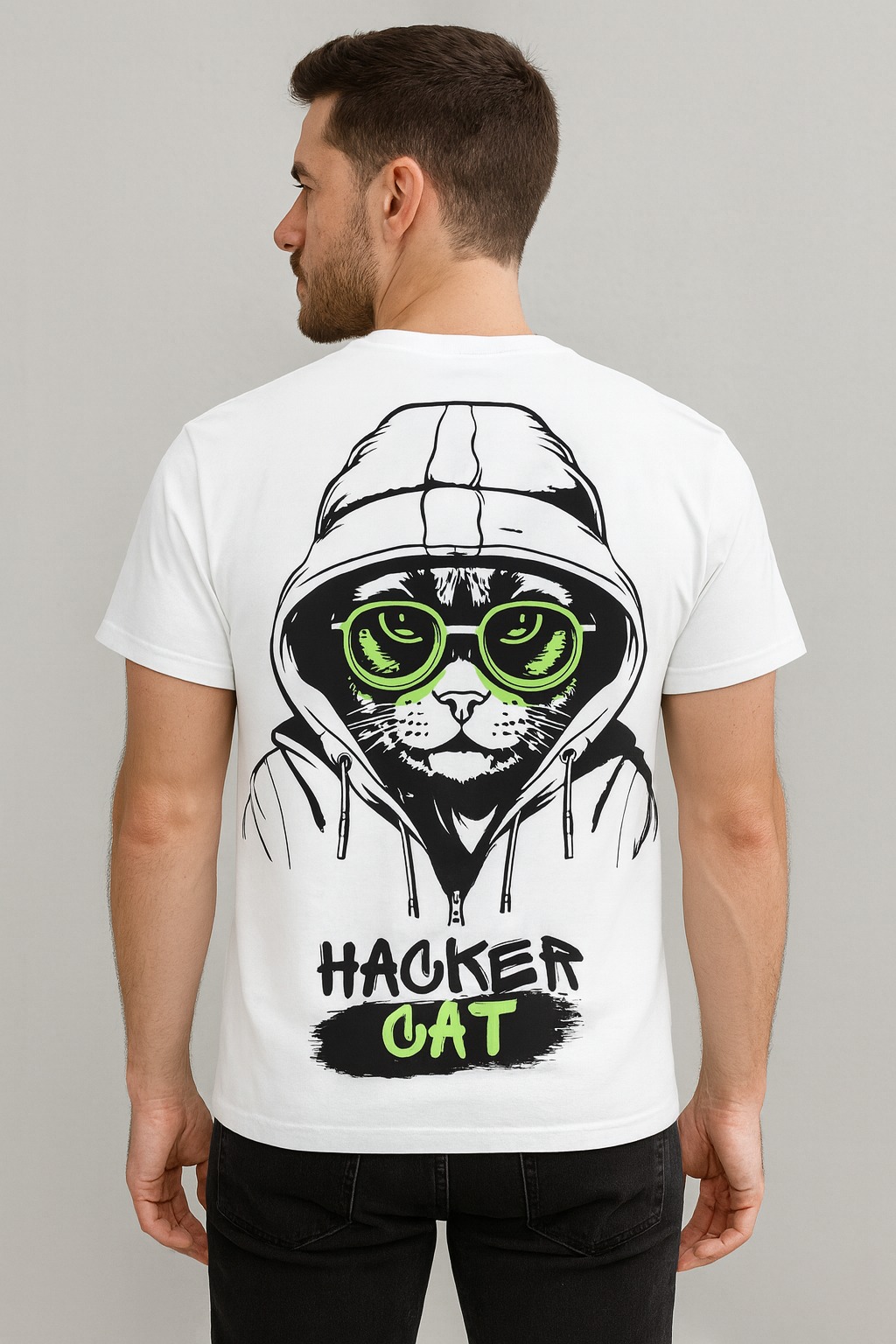 T-shirt Hacker Cat