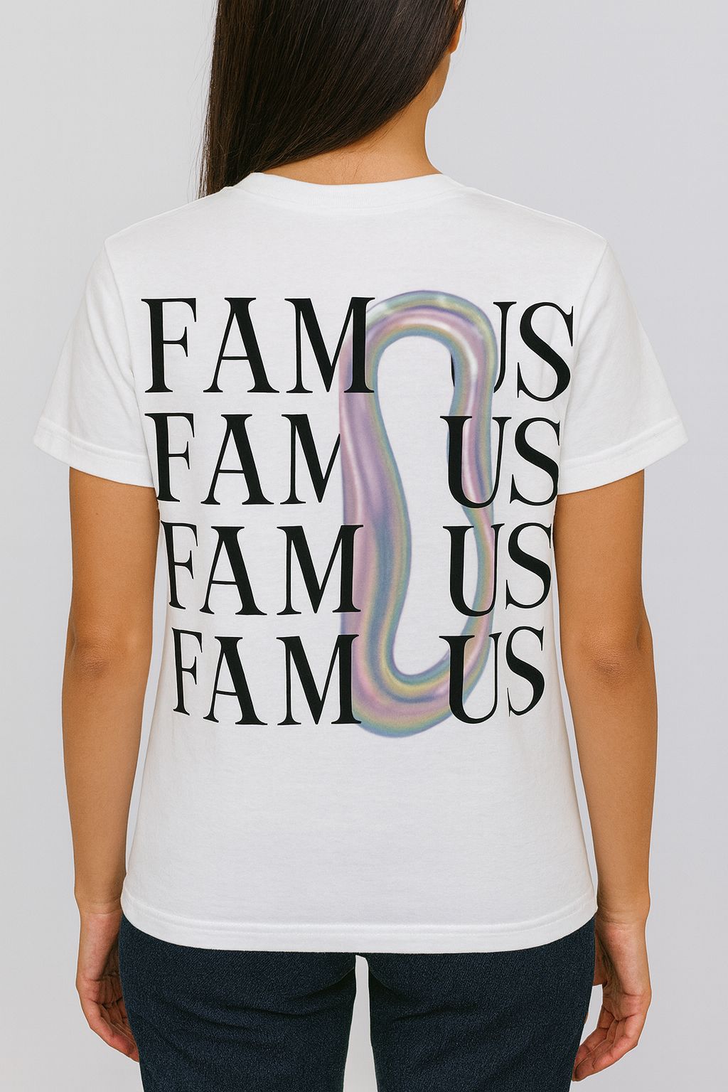 T-shirt 'FAMOUS' imprimé au dos