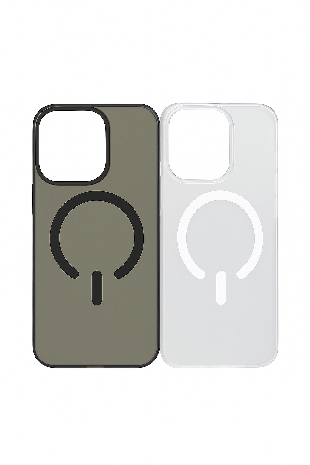 iPhone 16 Pro Max Frosted MagSafe-Compatible Silicone Case – Black & Clear