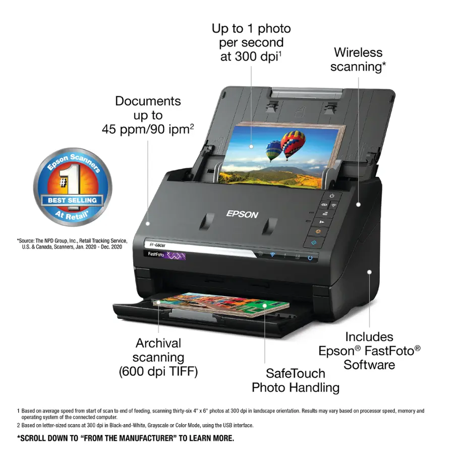 Epson FastFoto FF-680W Photo Scanner