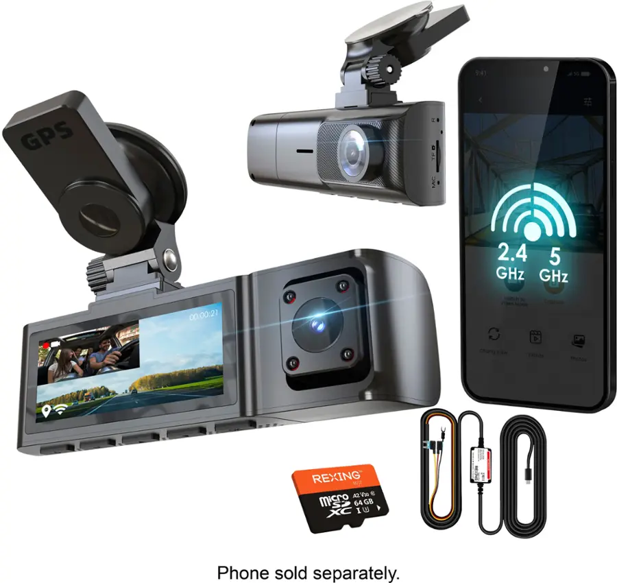 Dual Dash Cam with GPS and WiFi