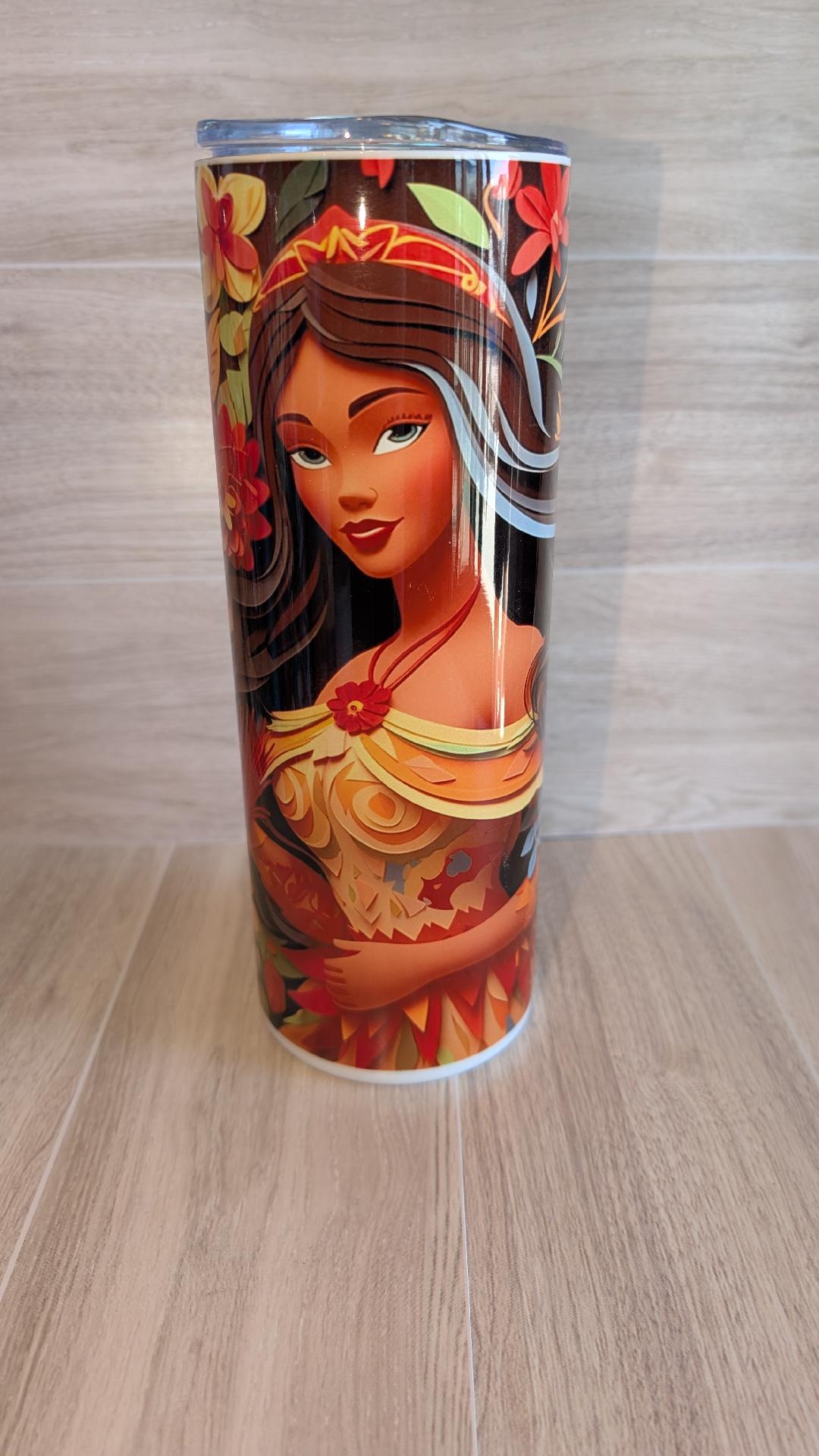13.Princess Tumbler with Artistic Girl Design