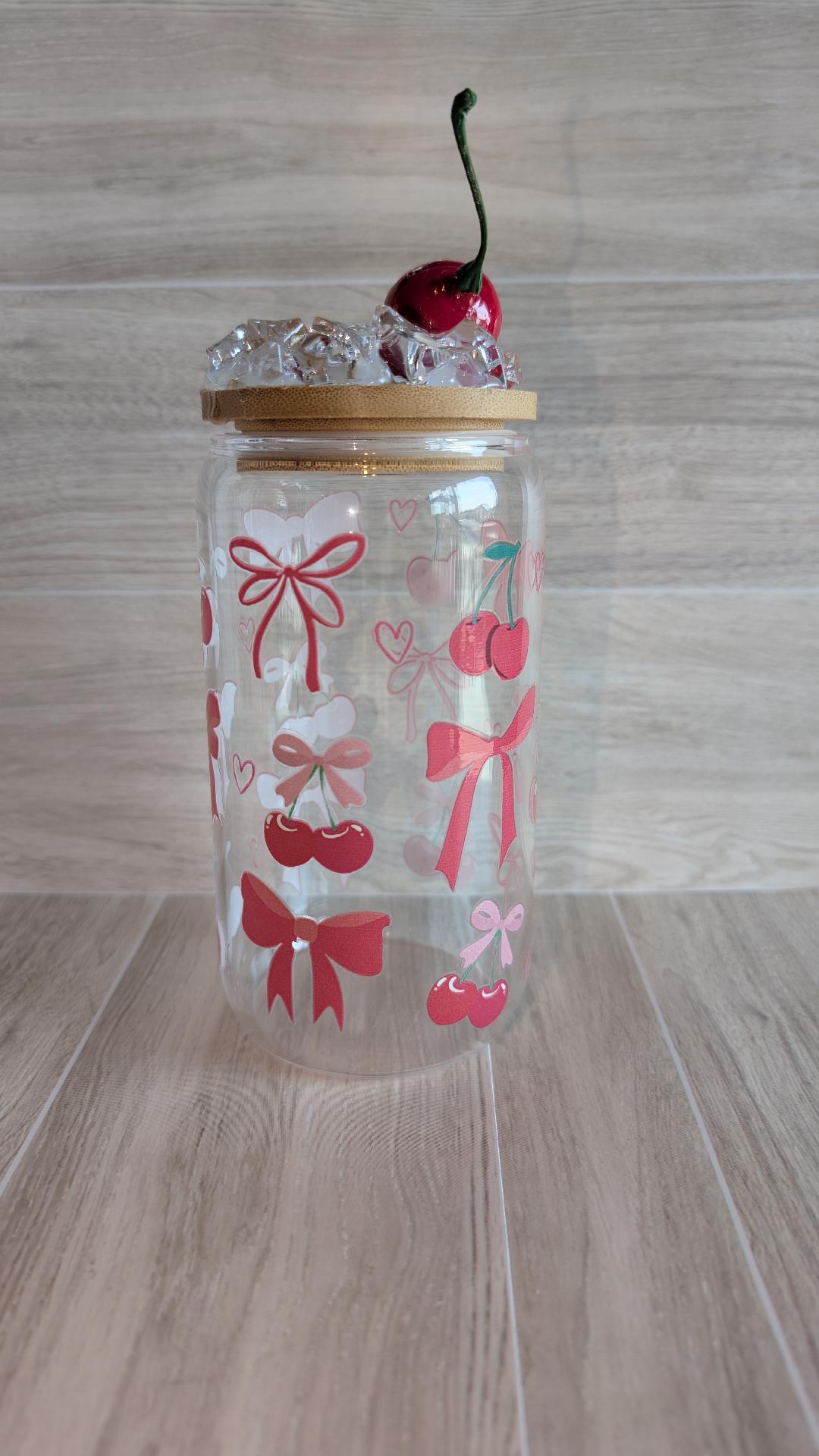 19.Cherry Bow Glass tumbler