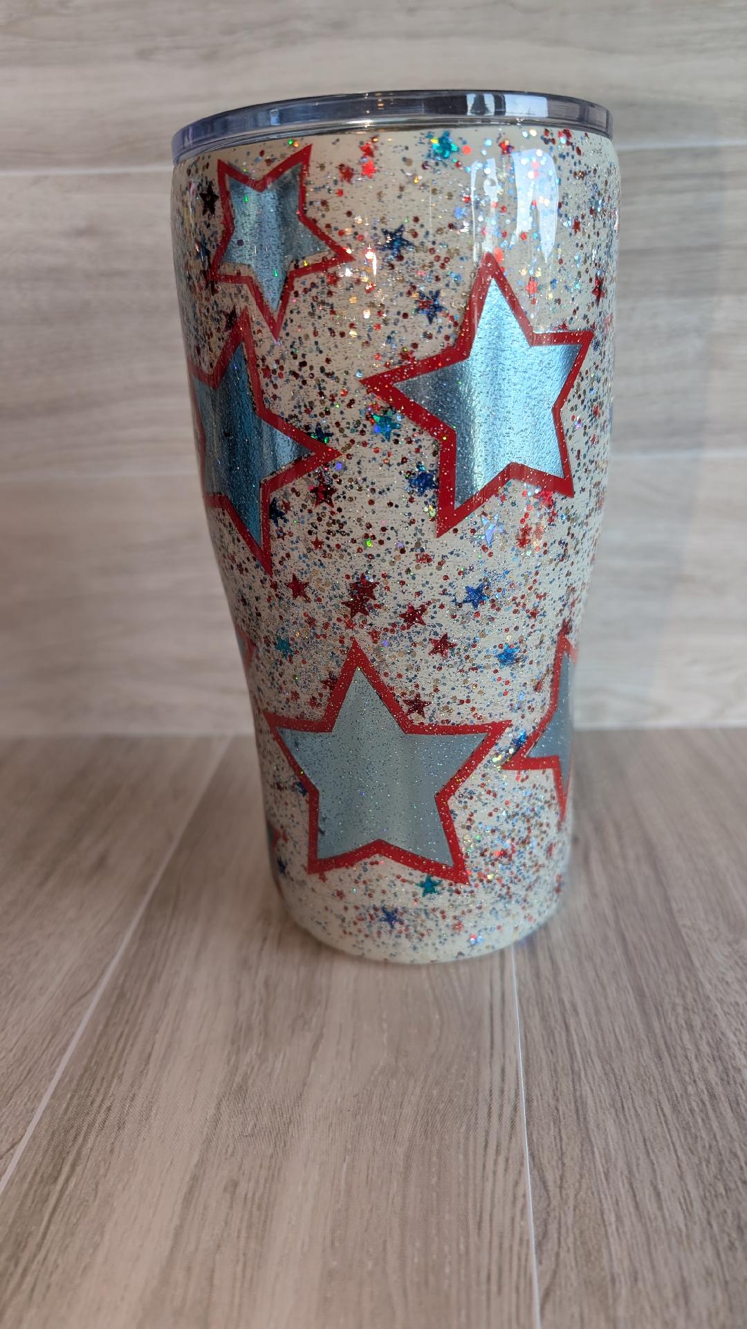 33.Patriotic Glitter Tumbler