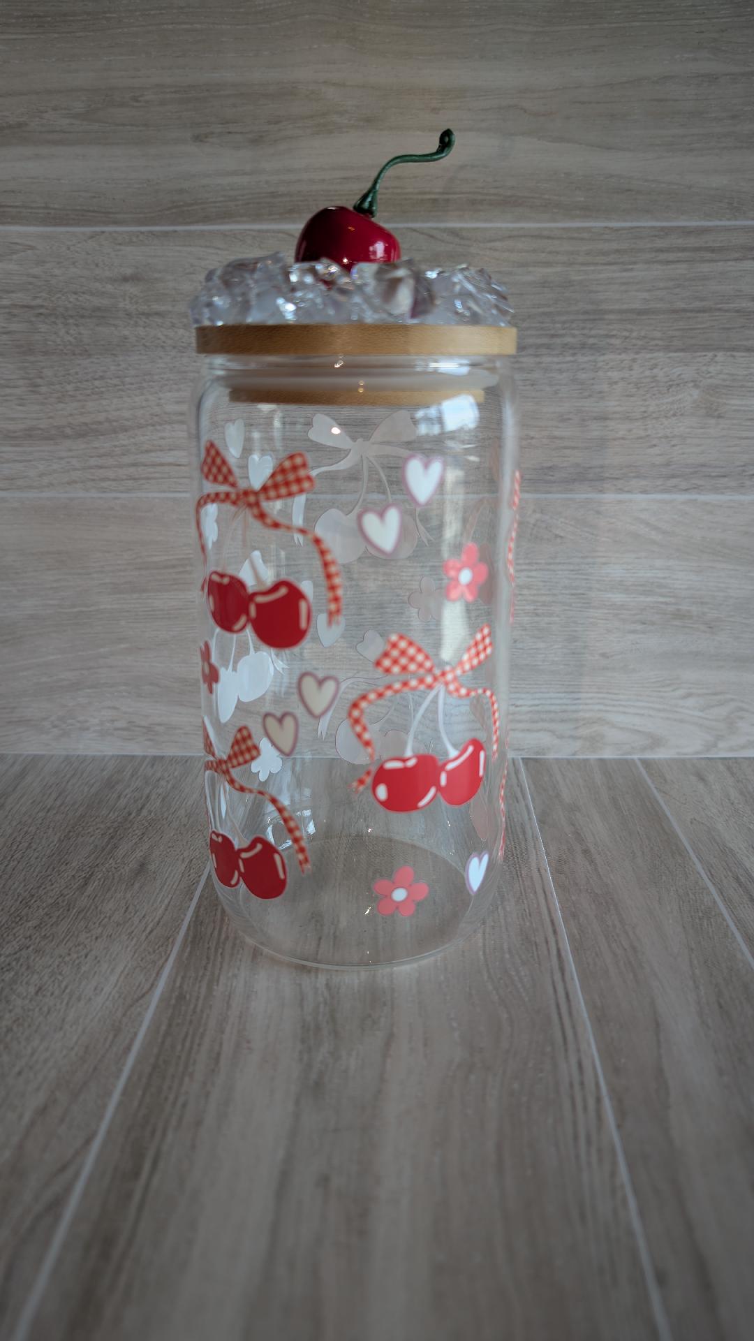 20.Cherry Pattern Glass tumbler