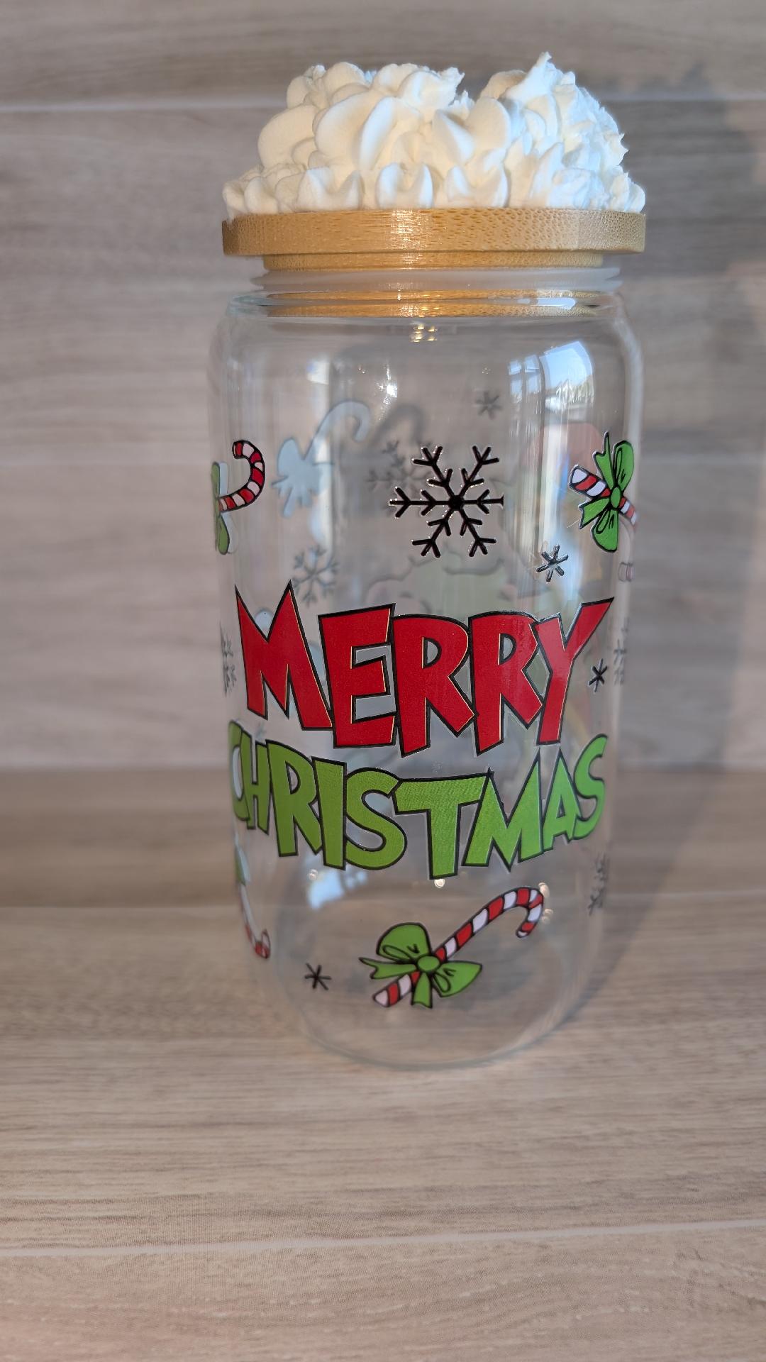 37.Merry Christmas Glass tumbler