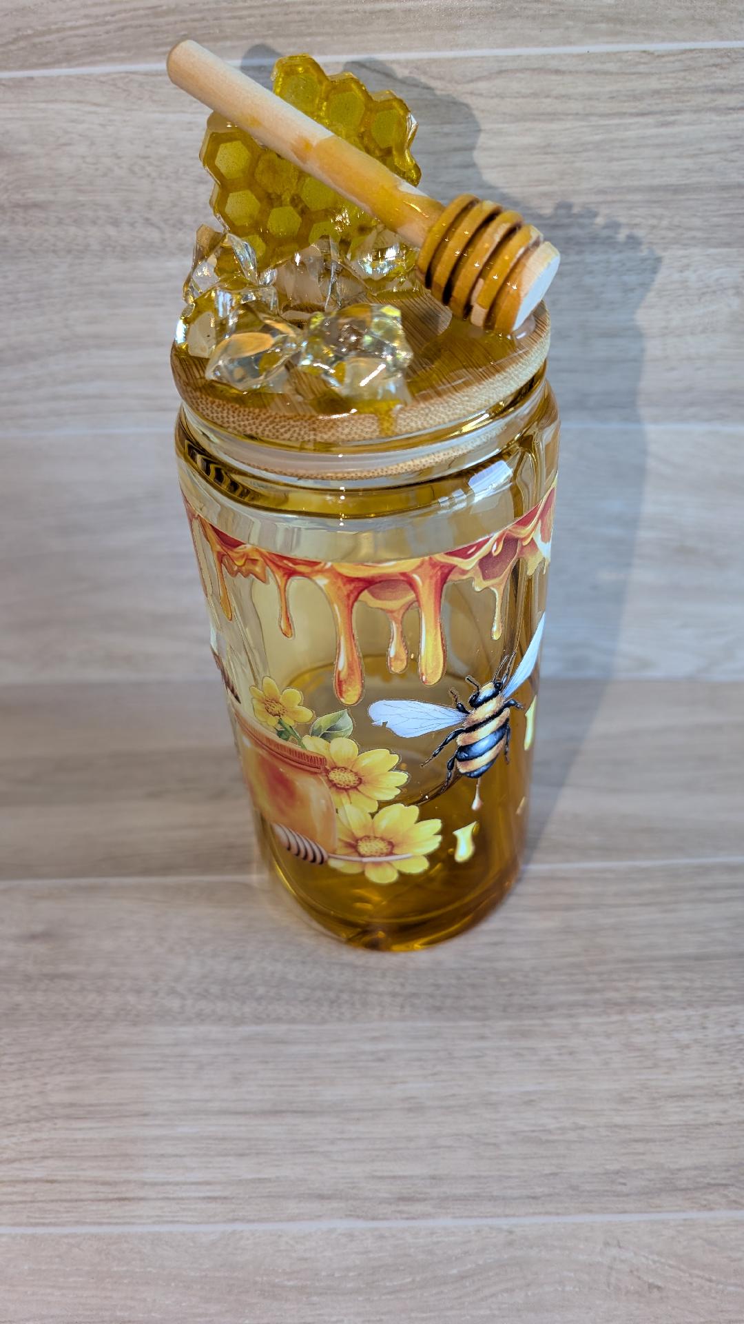41. Decorative flowing honey Glass Tumbler