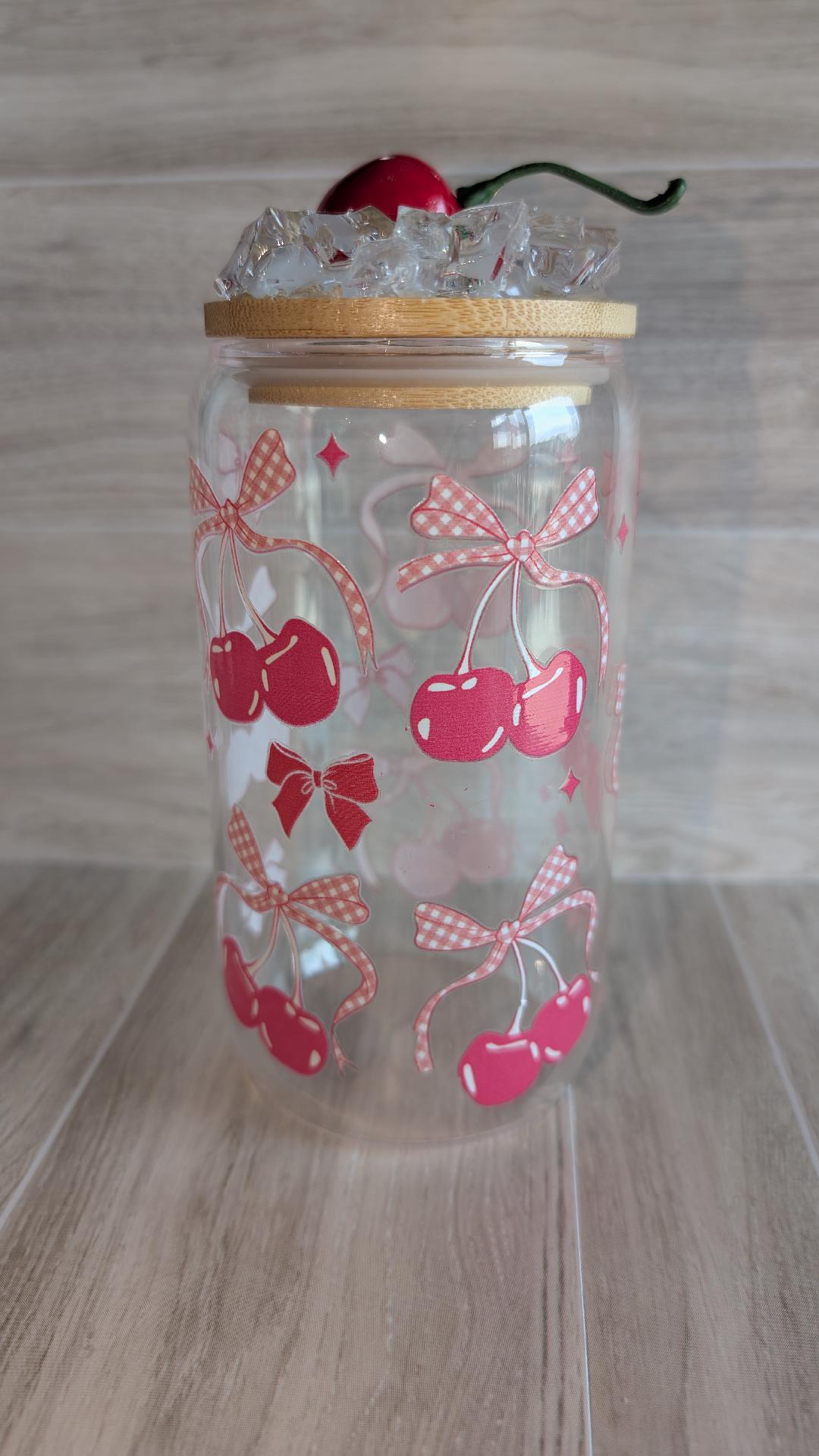 21.Cherry Pattern Glass tumbler