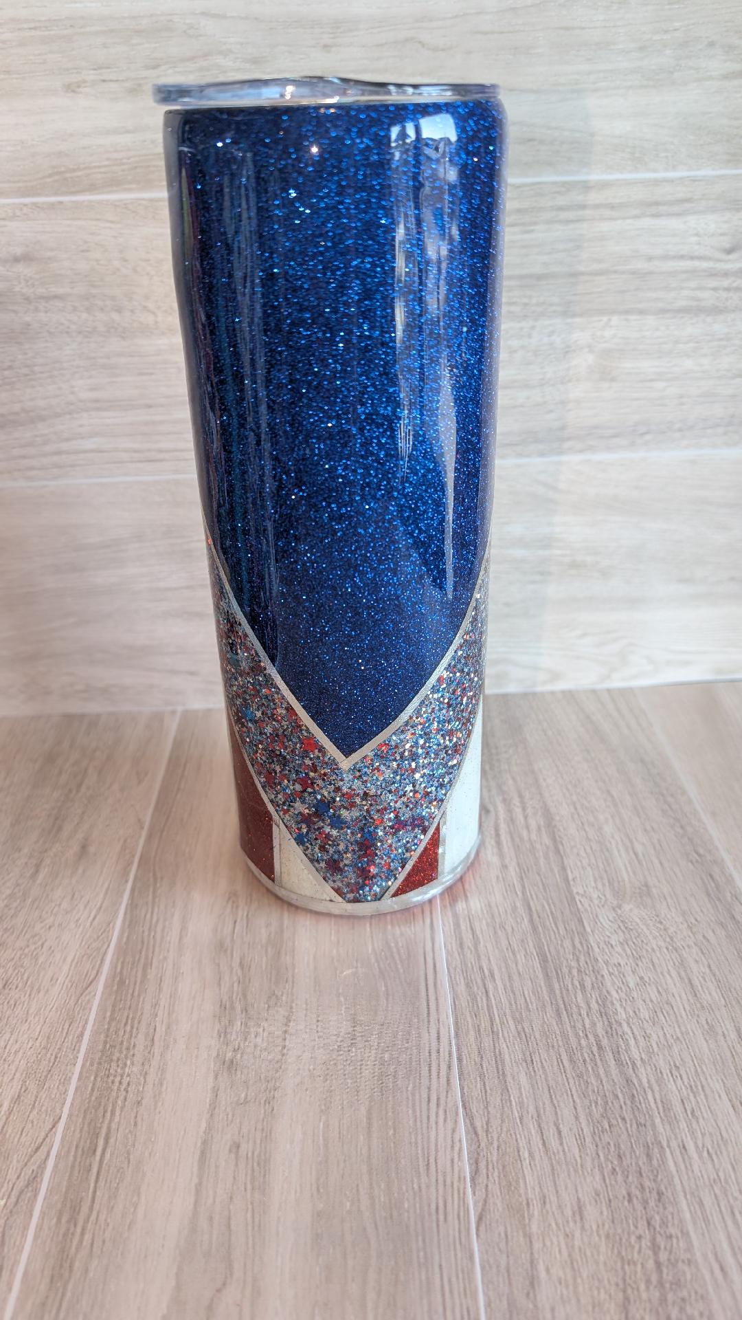 31.Patriotic Glitter Tumbler