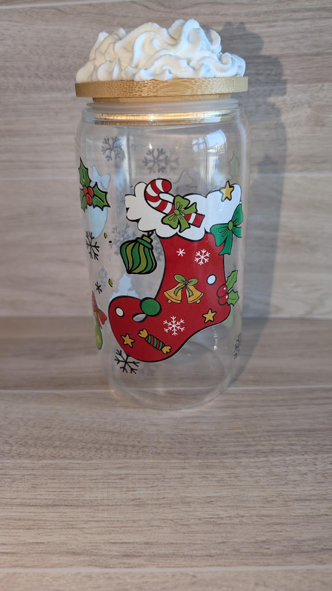 39.Christmas Stocking Glass Tumbler