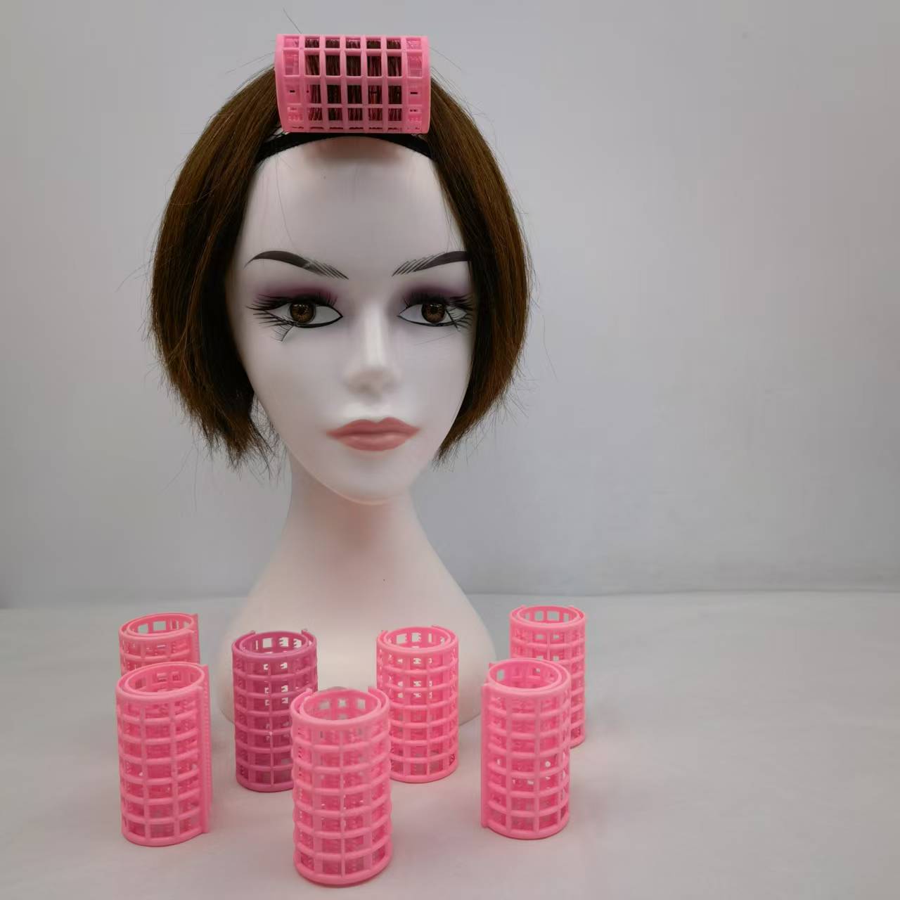 Pink Hair Curlers Set