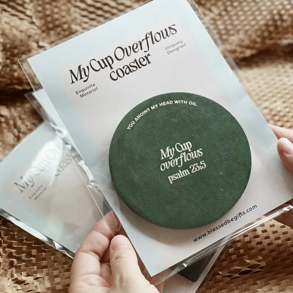 My Cup Overflows Coaster - Hand-Crafted by Blessed Be