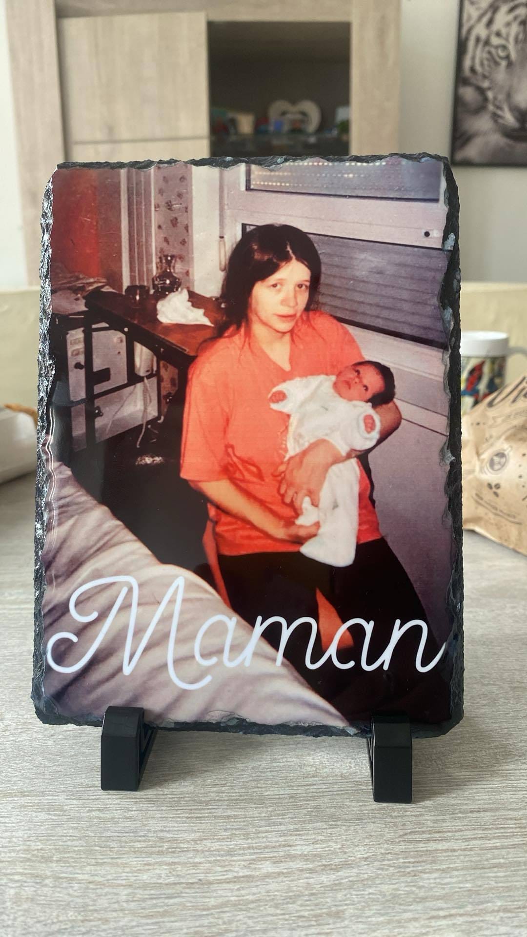 Plaque photo brillant en ardoise 