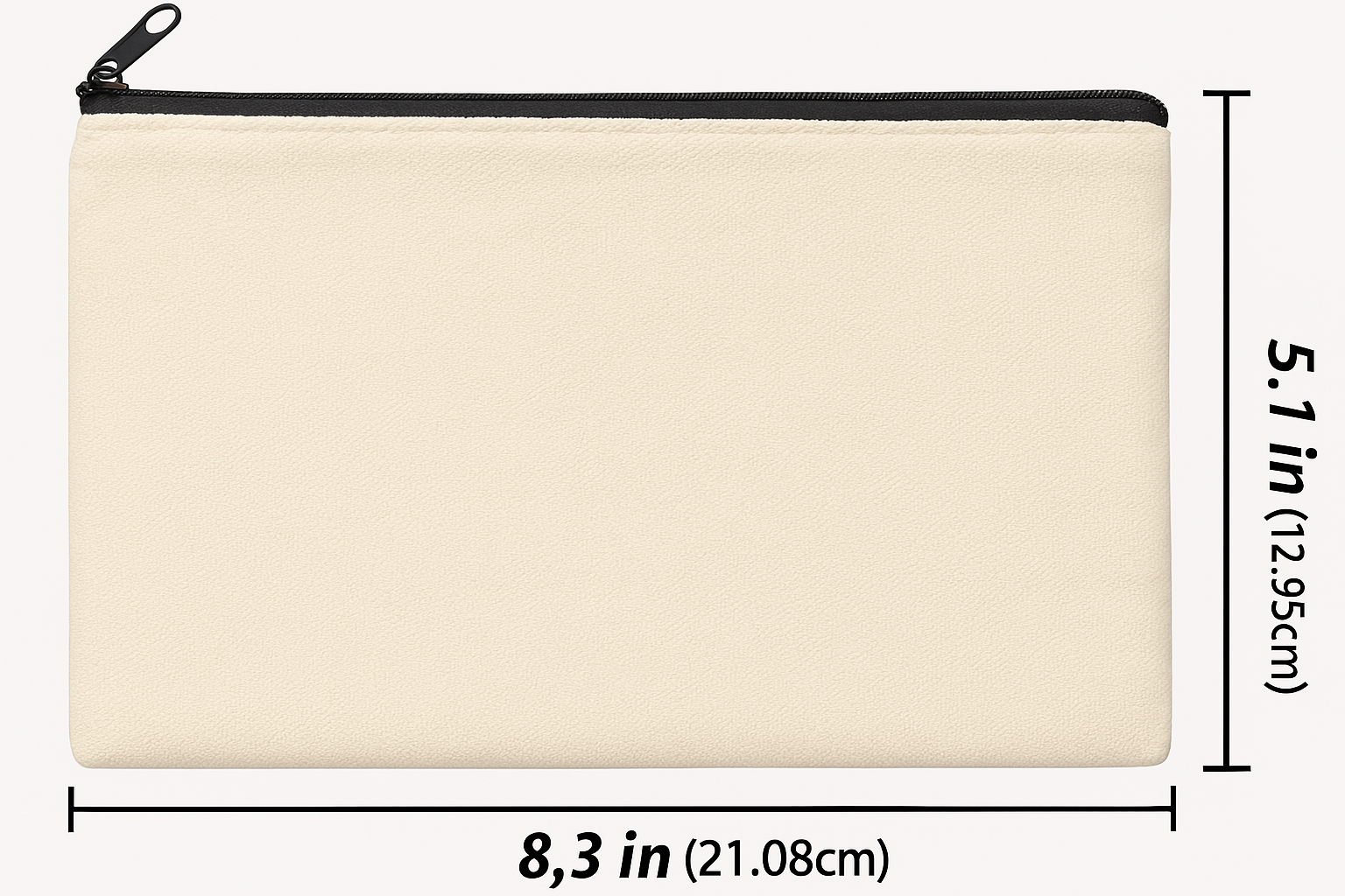 Trousse en toile beige personnalisable