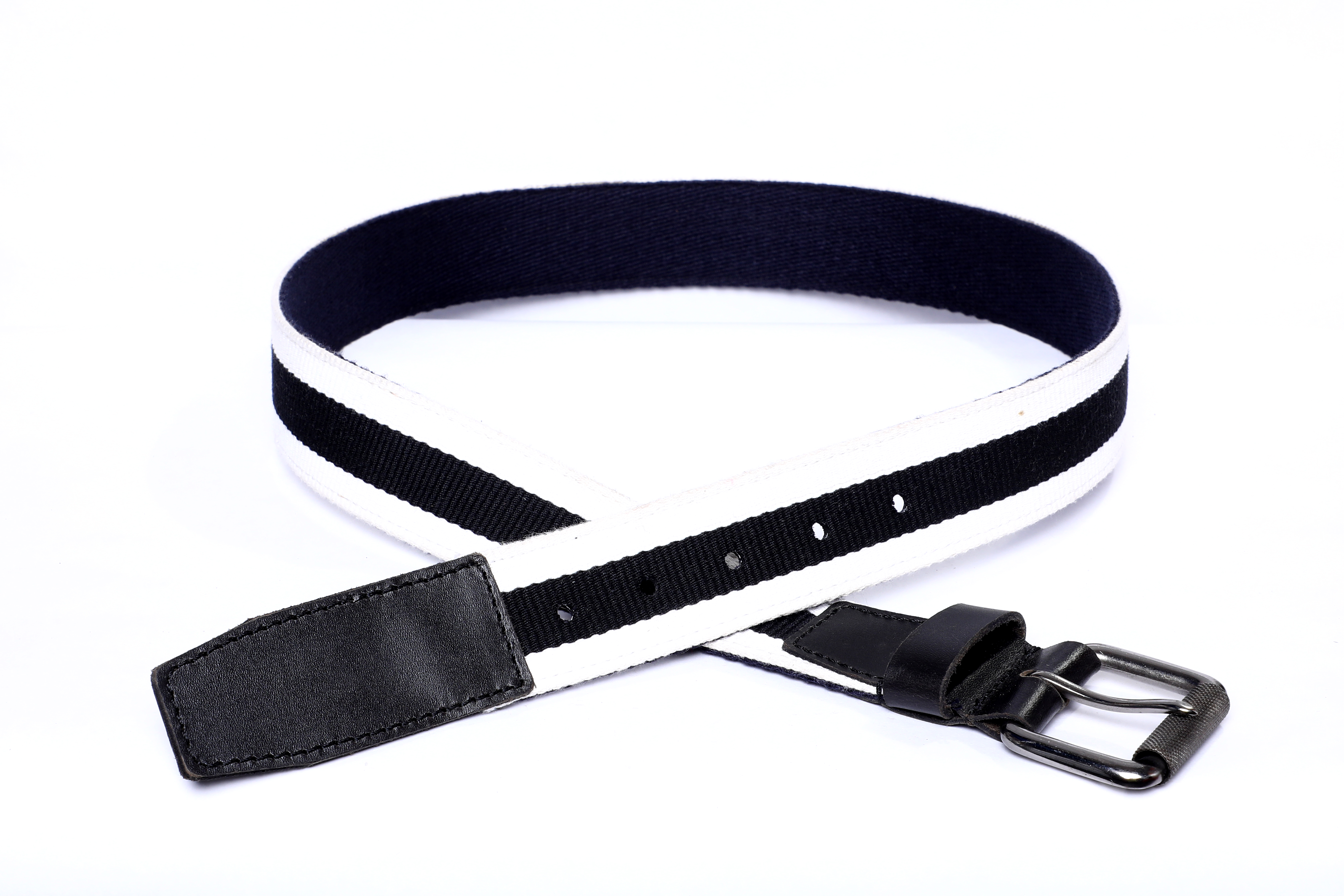 Black and White Canvas Belt