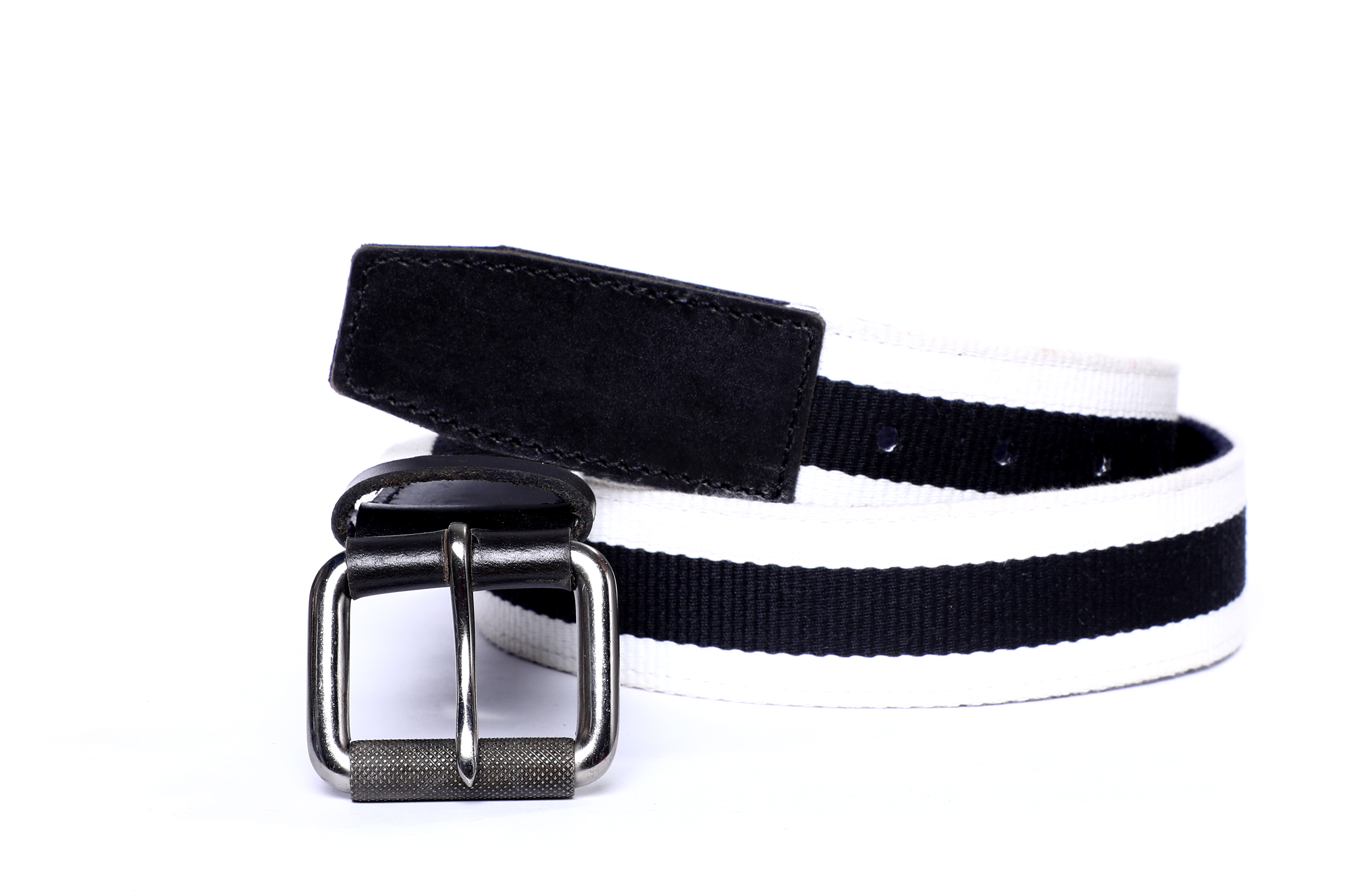 Black and White Canvas Belt
