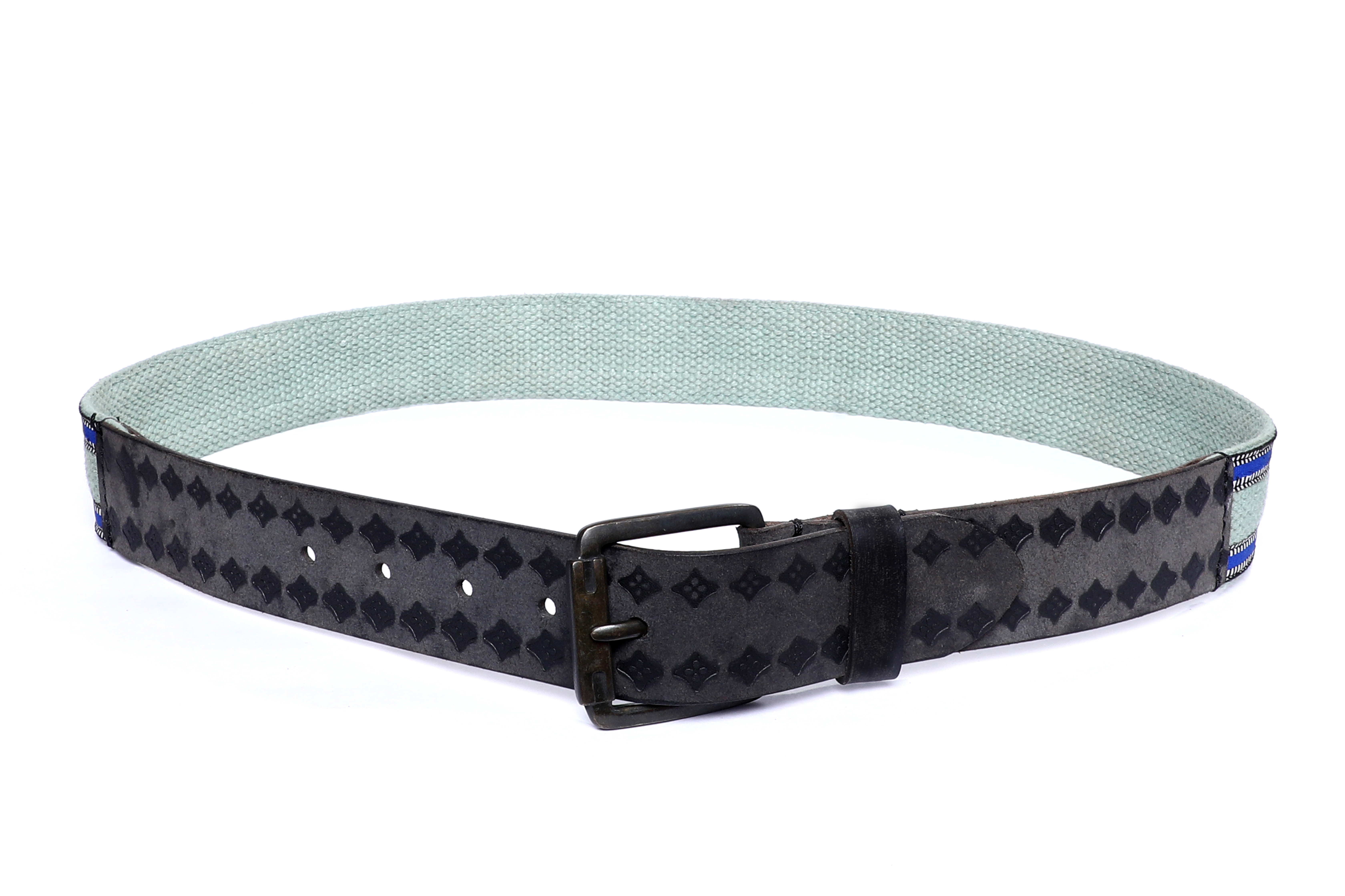 Men's patterned canvas belt