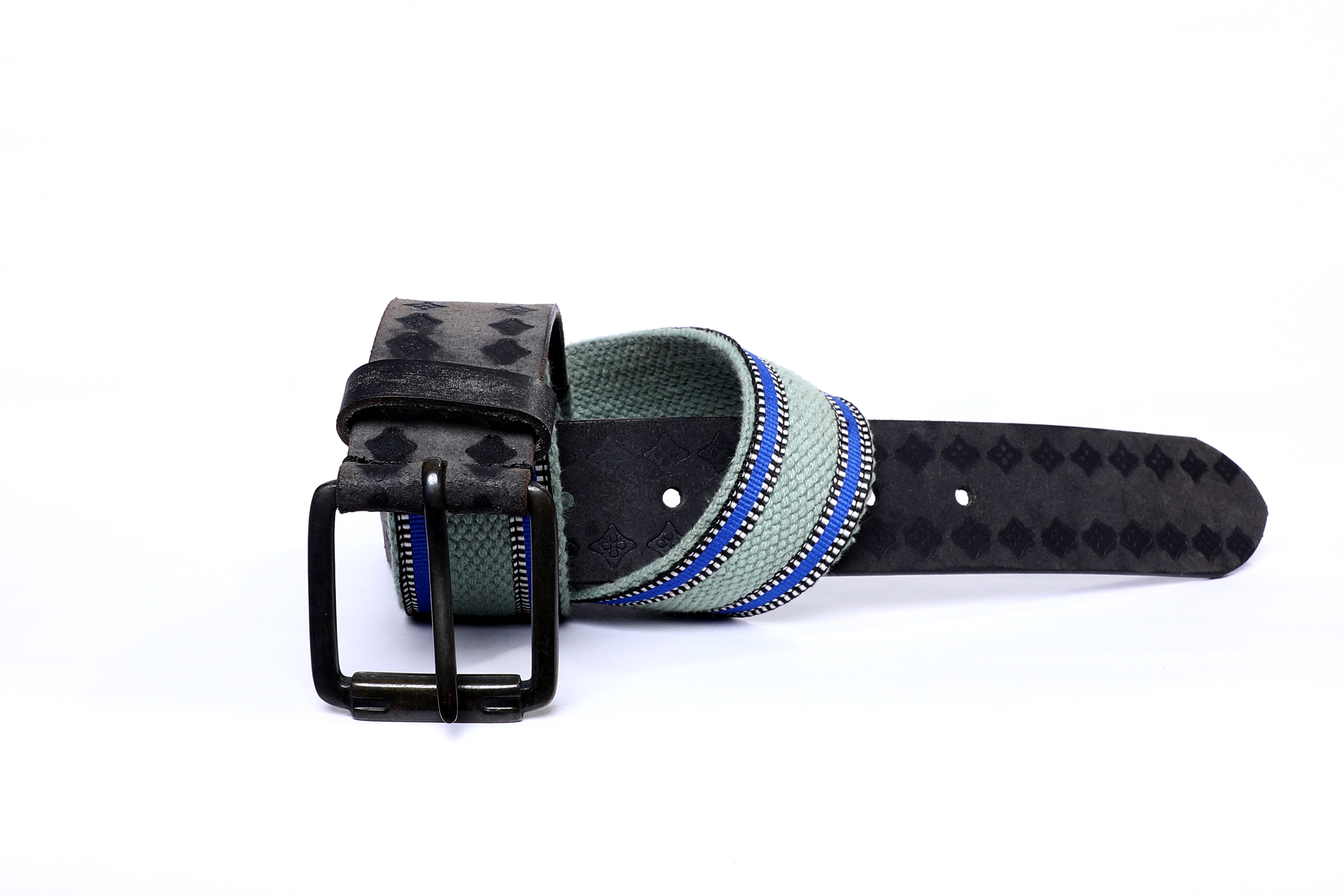 Men's patterned canvas belt