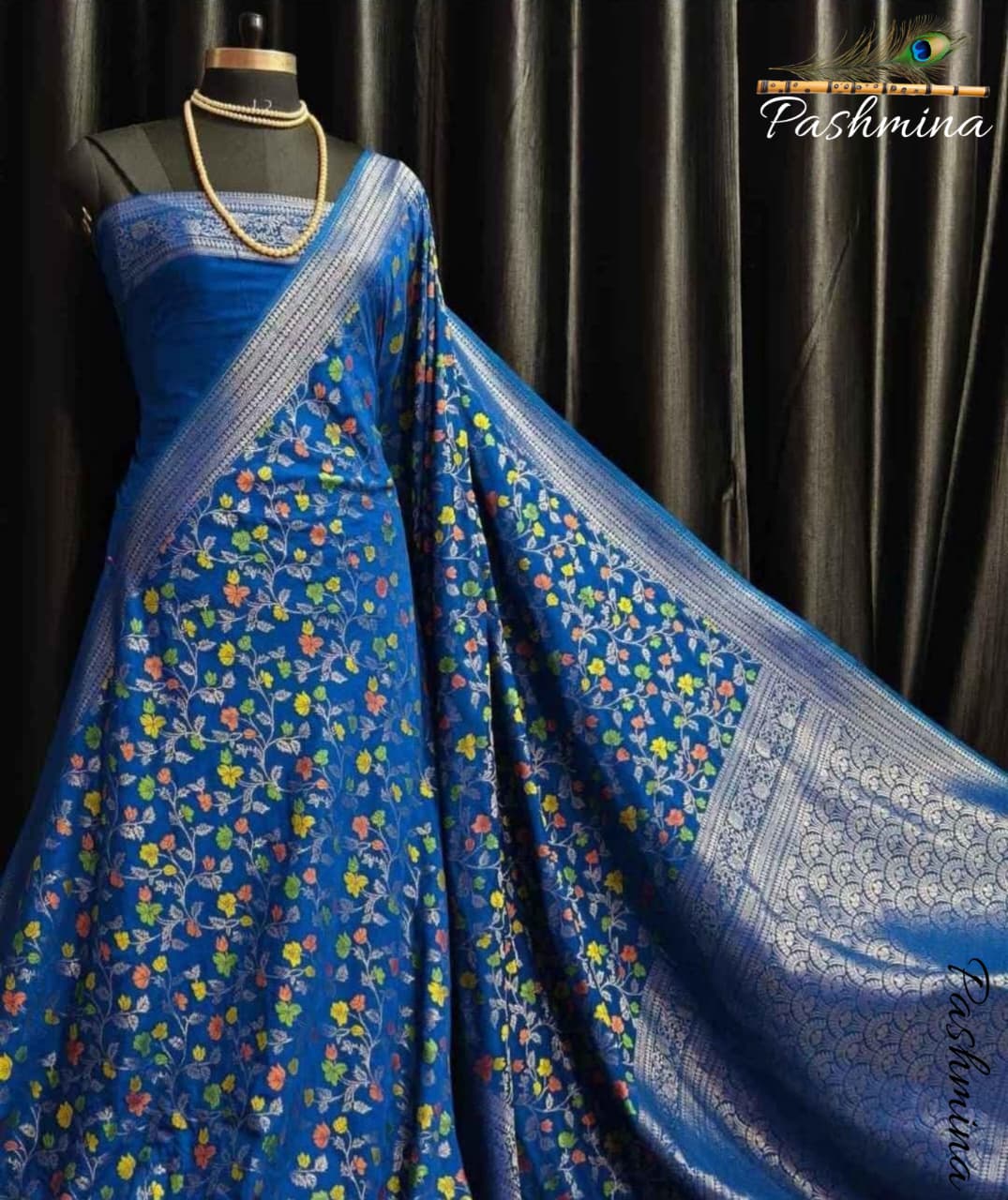 Premium Pashmina Katan Silk Saree