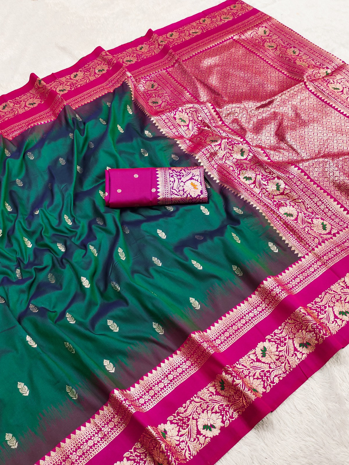 Triple Tone Kanjivaram Silk Saree