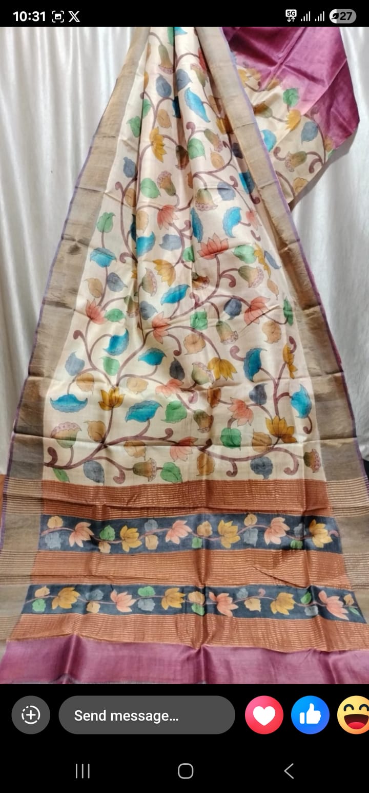 Premium quality Zari boder tussar