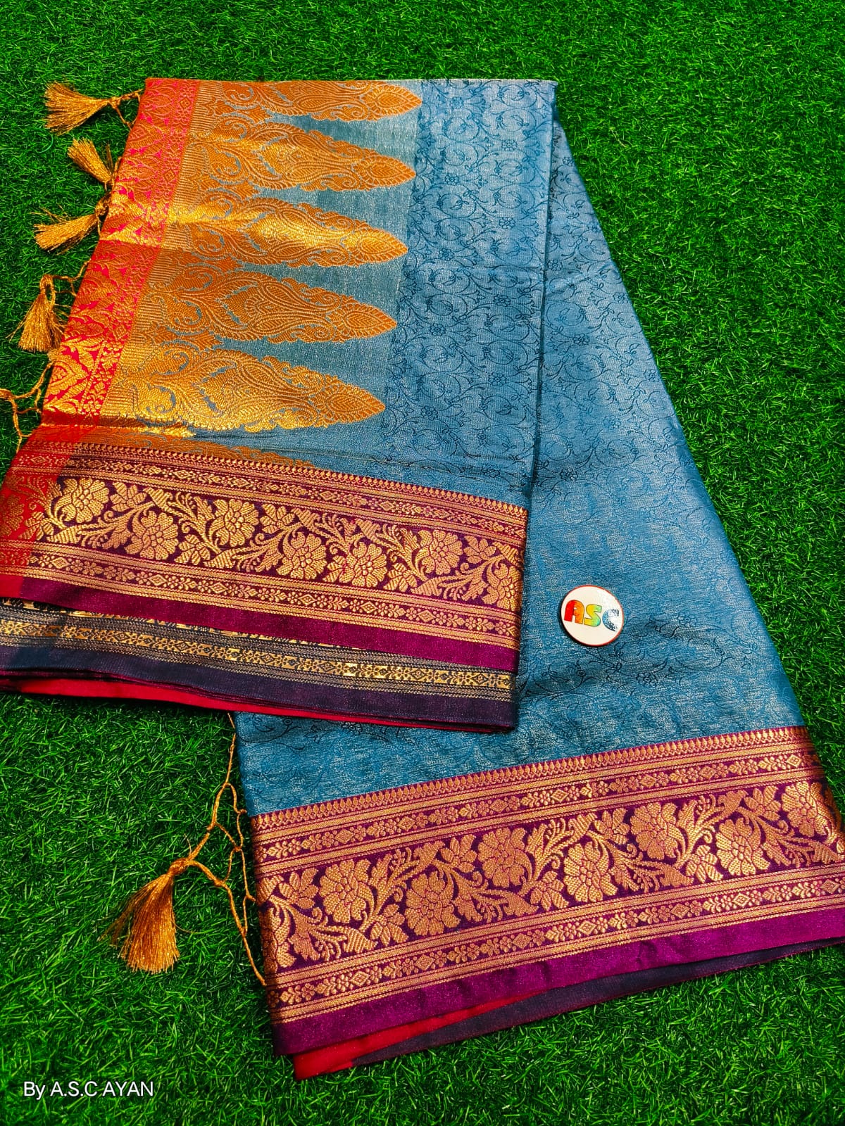 Bangalore Tanchui Banarasi Saree – All-Over Weave with Banarasi Borde