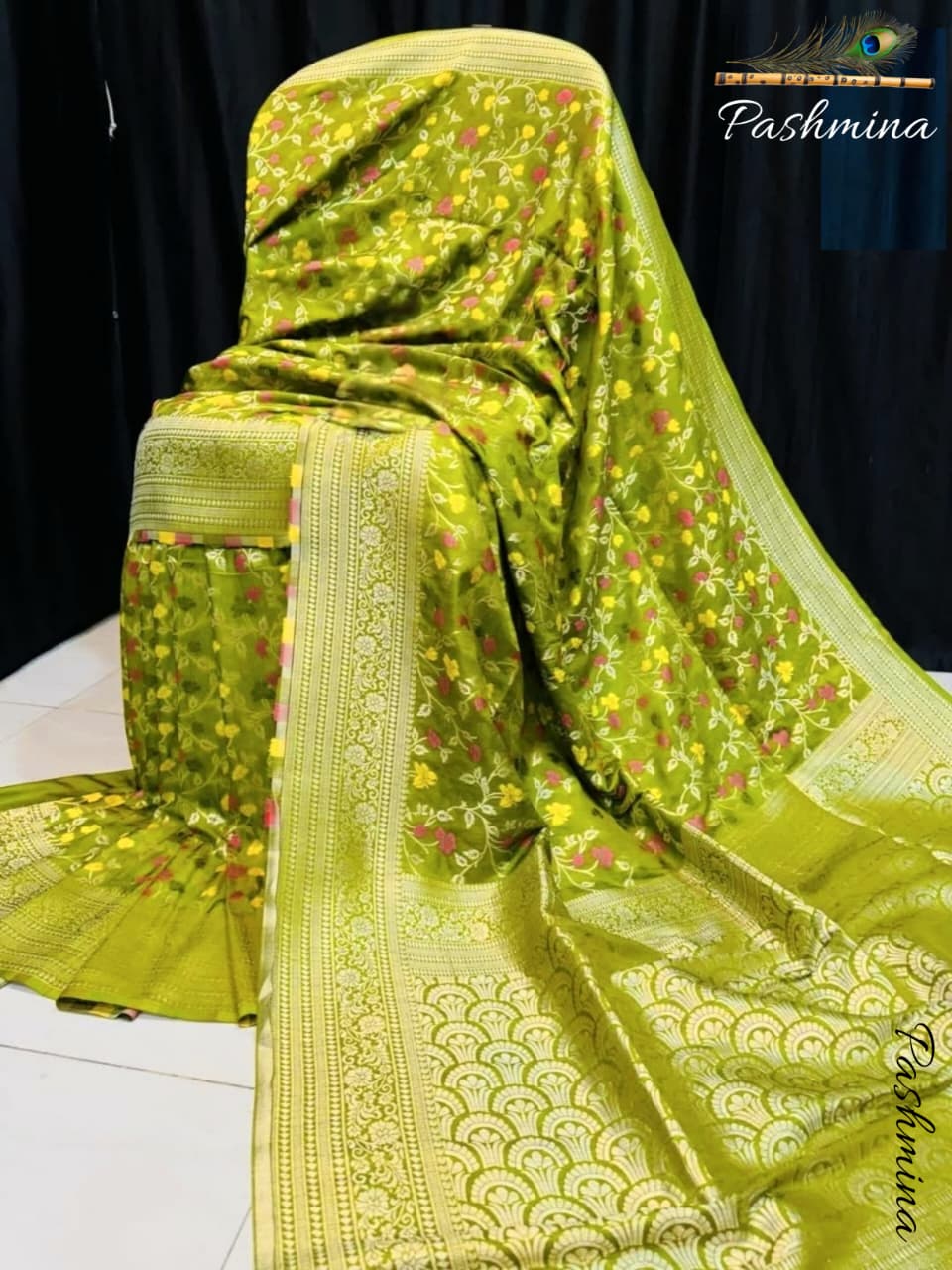 Premium Pashmina Katan Silk Saree